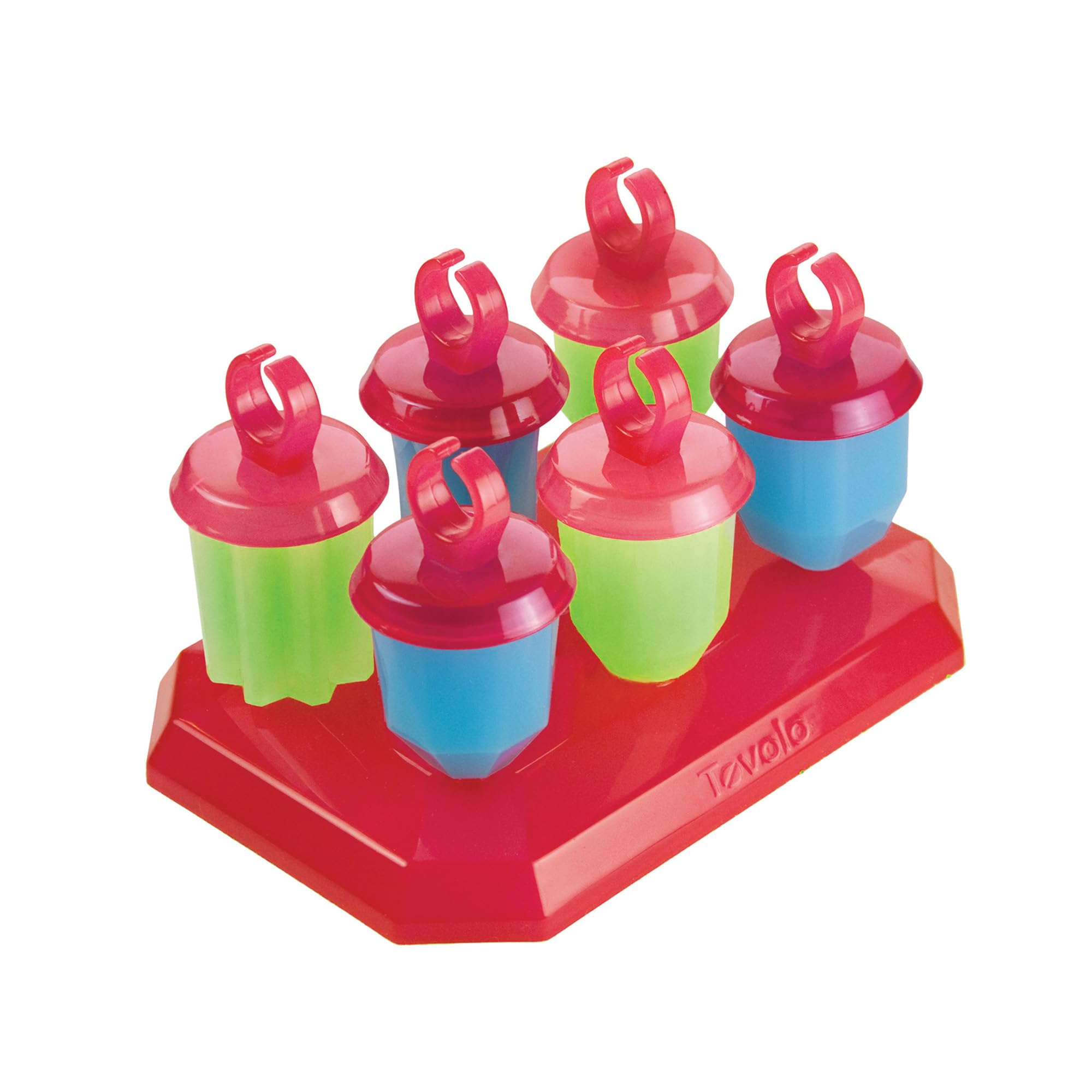 Tovolo Jewel Ring Ice Pop Molds, Drip-Guard Handle, 1.25 Ounce Popsicles, Set Of 6