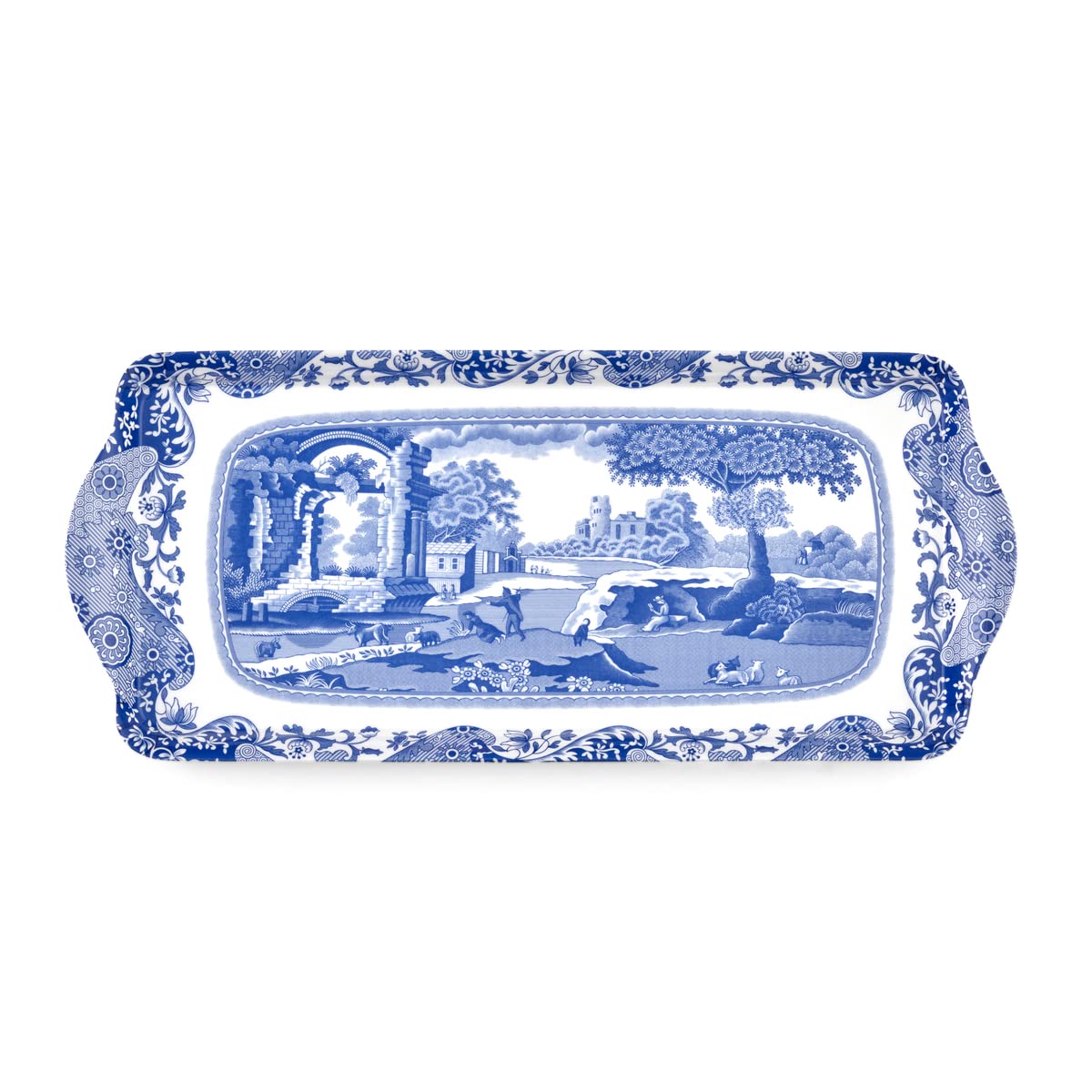 Pimpernel Spode Blue Italian Collection Sandwich Tray | Serving Platter | Crudit   And Appetizer Tray For Indoor And Outdoor Use
