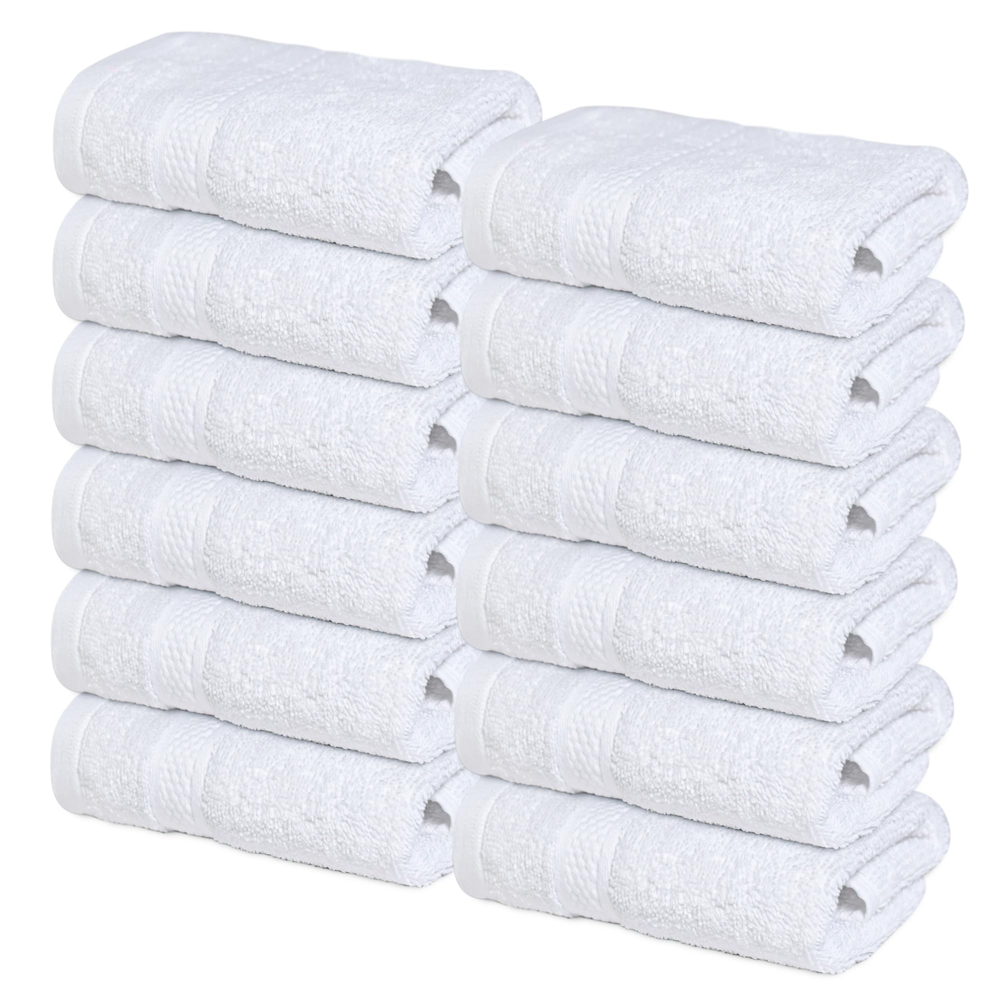 Infinitee Xclusives Premium Wash Cloths For Showering [13X13] - 100% Cotton Washcloths [Pack Of 12], Soft And Absorbent Face Tow