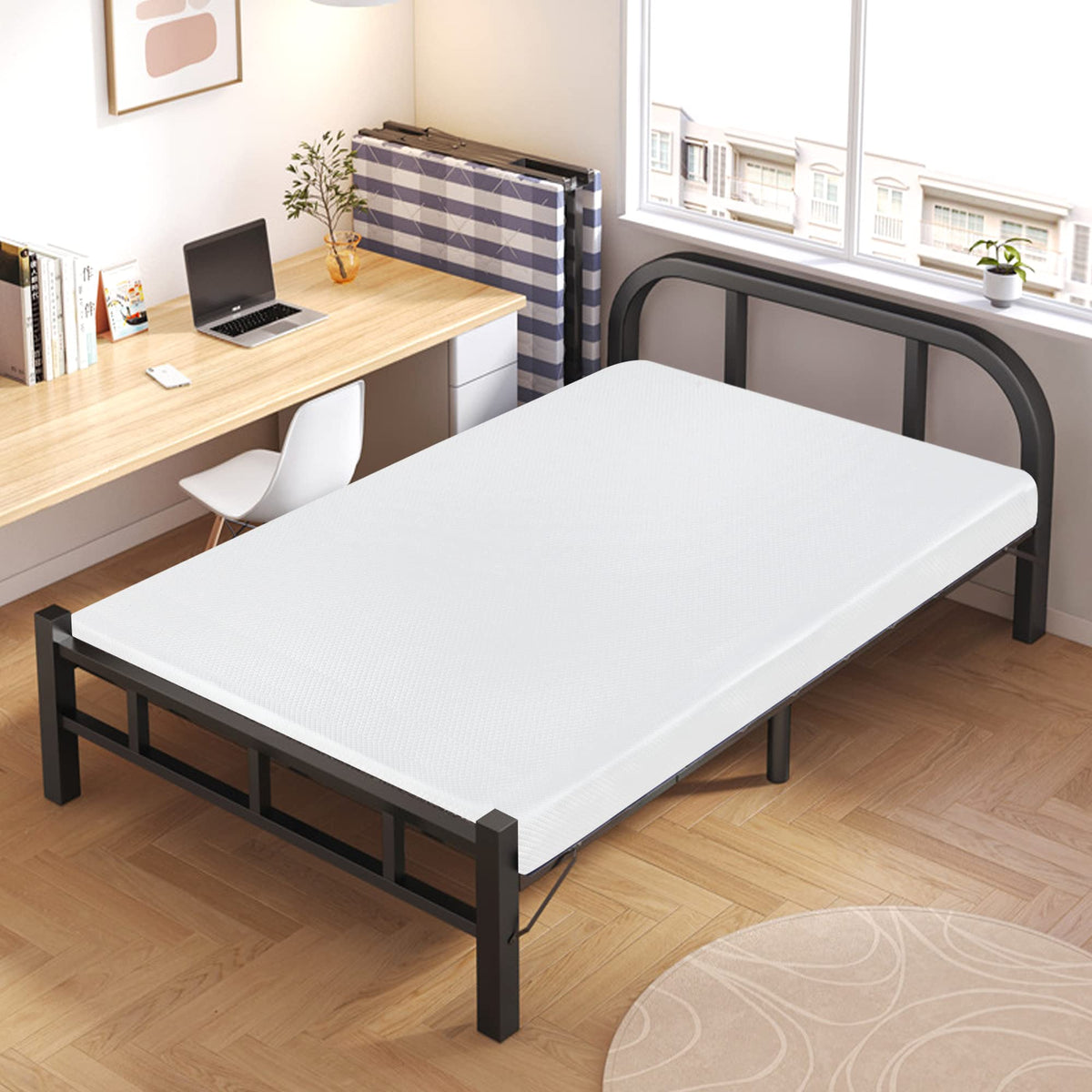 Bestmassage Mattress 5 Inch Gel Memory Foam Mattress/Twin Mattress/Cooling Gel Infusion/Certipur-Us Certified/Comfy Support,Whit