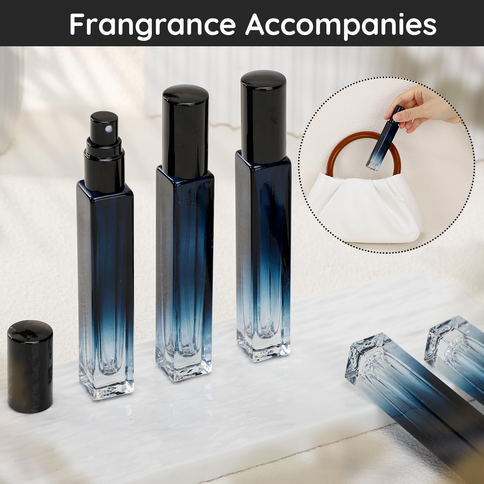 Segbeauty Travel Perfume Bottle, 5 Pack Of 10Ml Empty Refillable Glass Perfume Atomizer, Portable Cologne Dispenser Spray Bottle