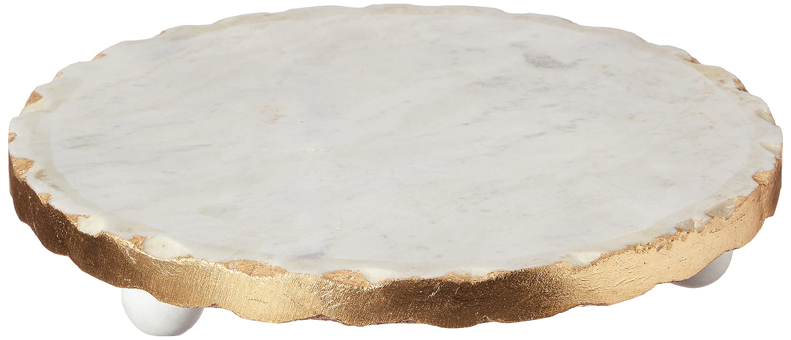 Mud Pie Marble Trivet, 1 1/4 x 8 1/2 dia, Gold