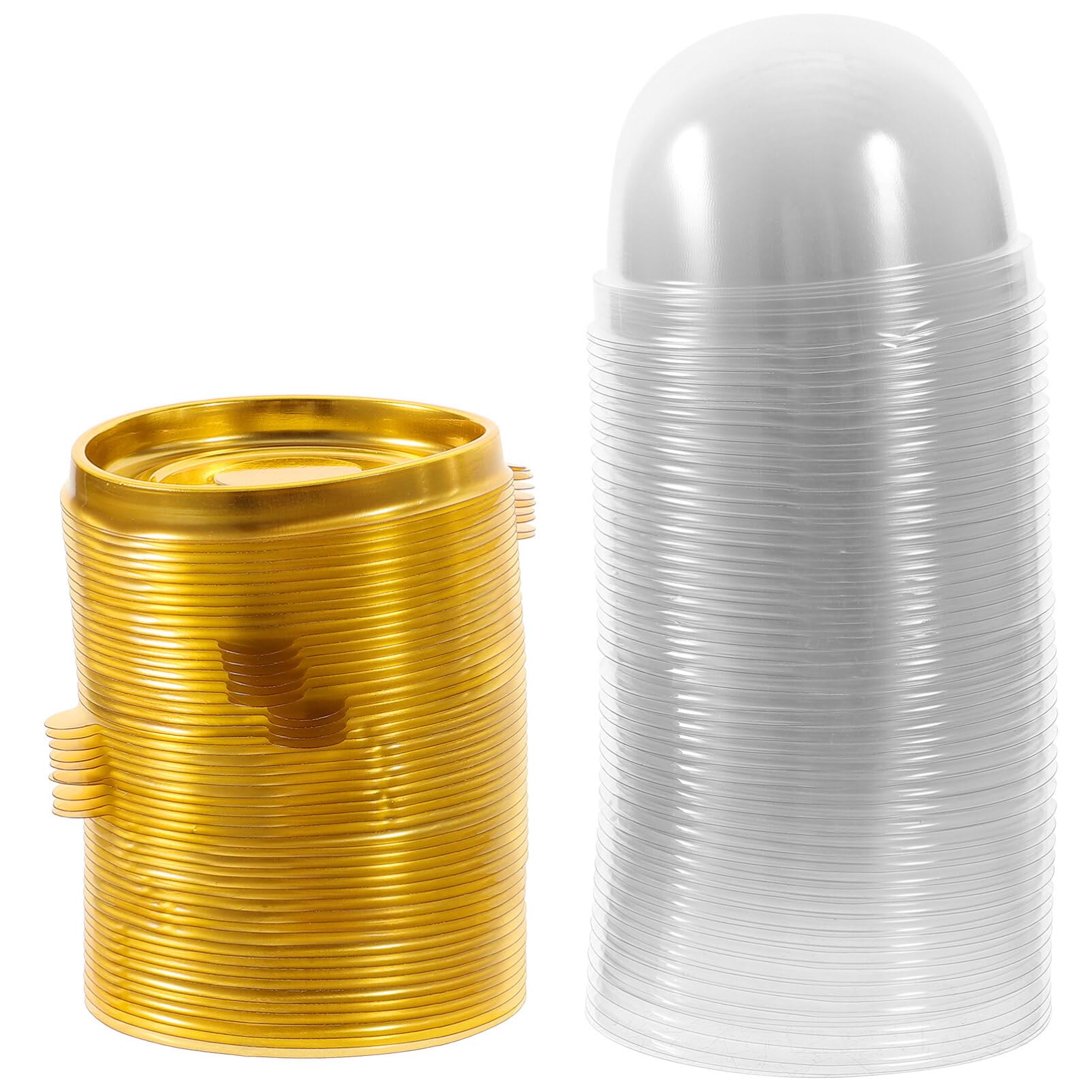 Nuobesty Clear Dome Box 50Pcs, Round Plastic Cupcake Holders Plastic Egg-Yolk Puff Mooncake Packing Box Container Mooncake Dome