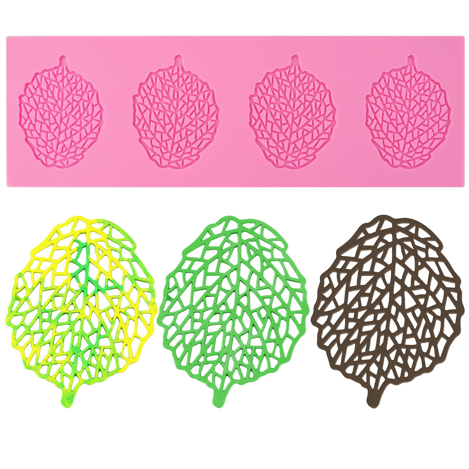 Hollow Silicone Mold 3D Leaf Silicone Candy Mold Round Leaf Shaped Lace Mat For Cake Decorating Chocolate Fondant Tuille Paste P