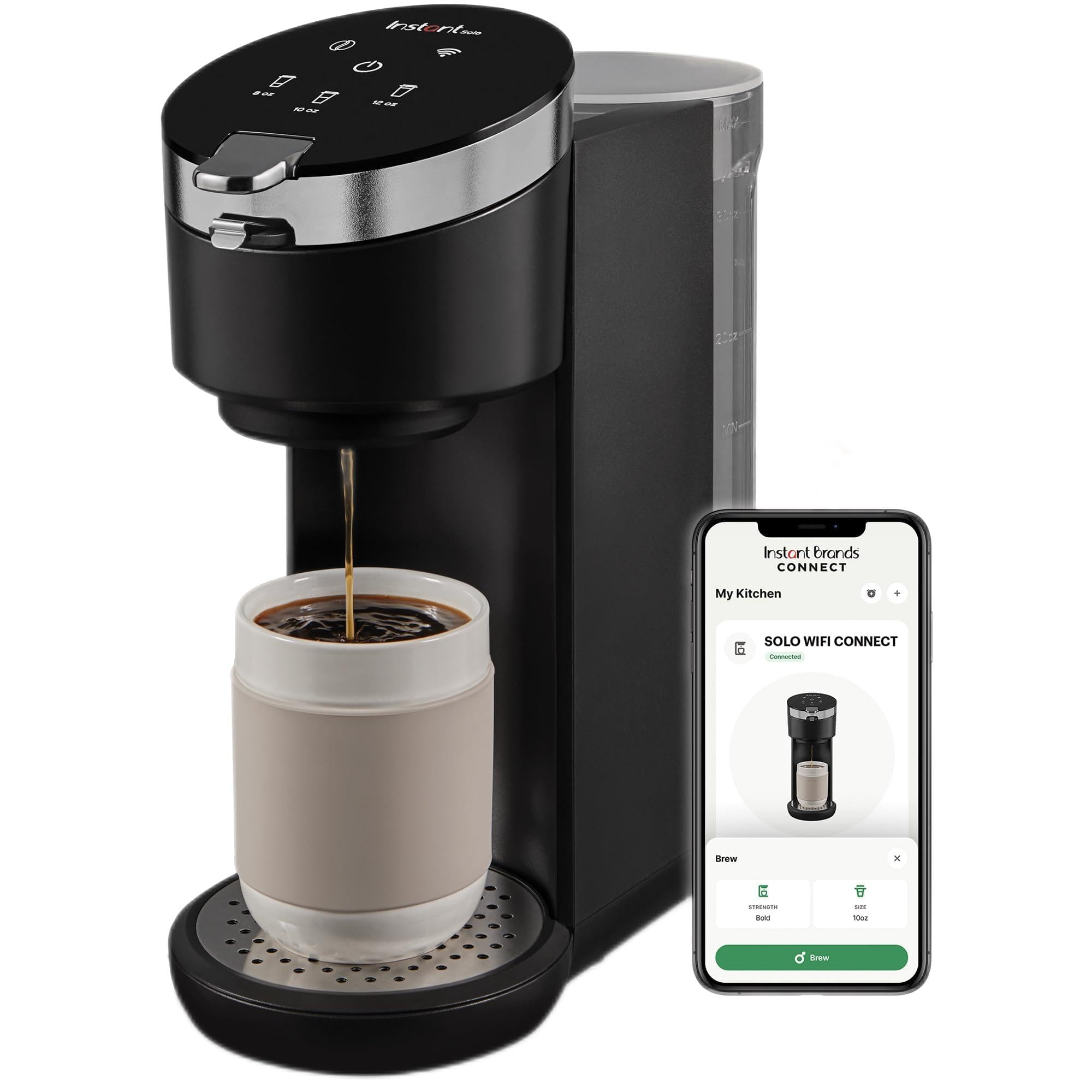 Instant Solo WIFI Connect Single Serve Coffee Maker, From the Makers of Instant Pot, Coffee Brewer, Includes Reusable Coffee Pod