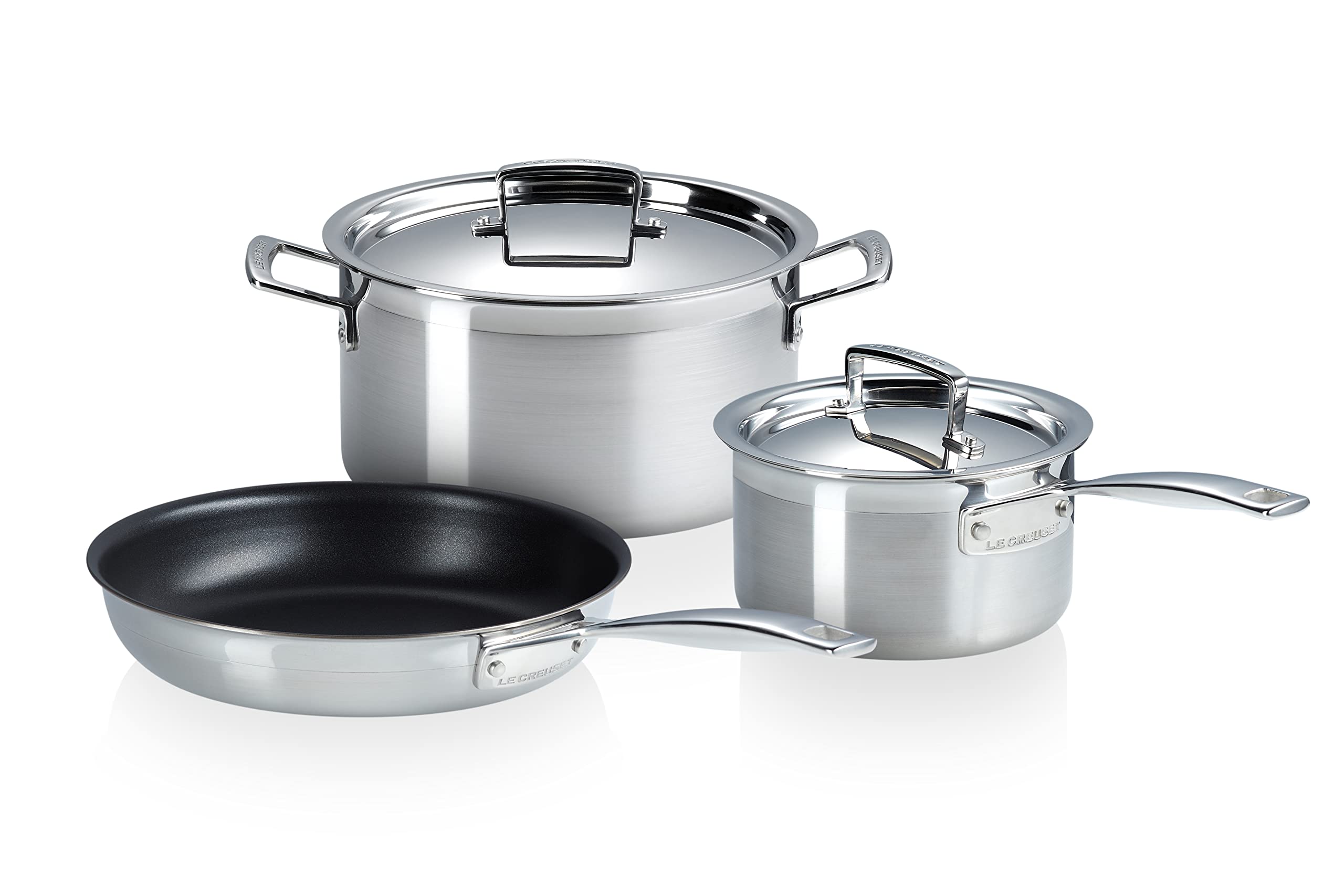 Le Creuset 3Piece cookware Set Made of 3ply Stainless Steel, 5381000010001