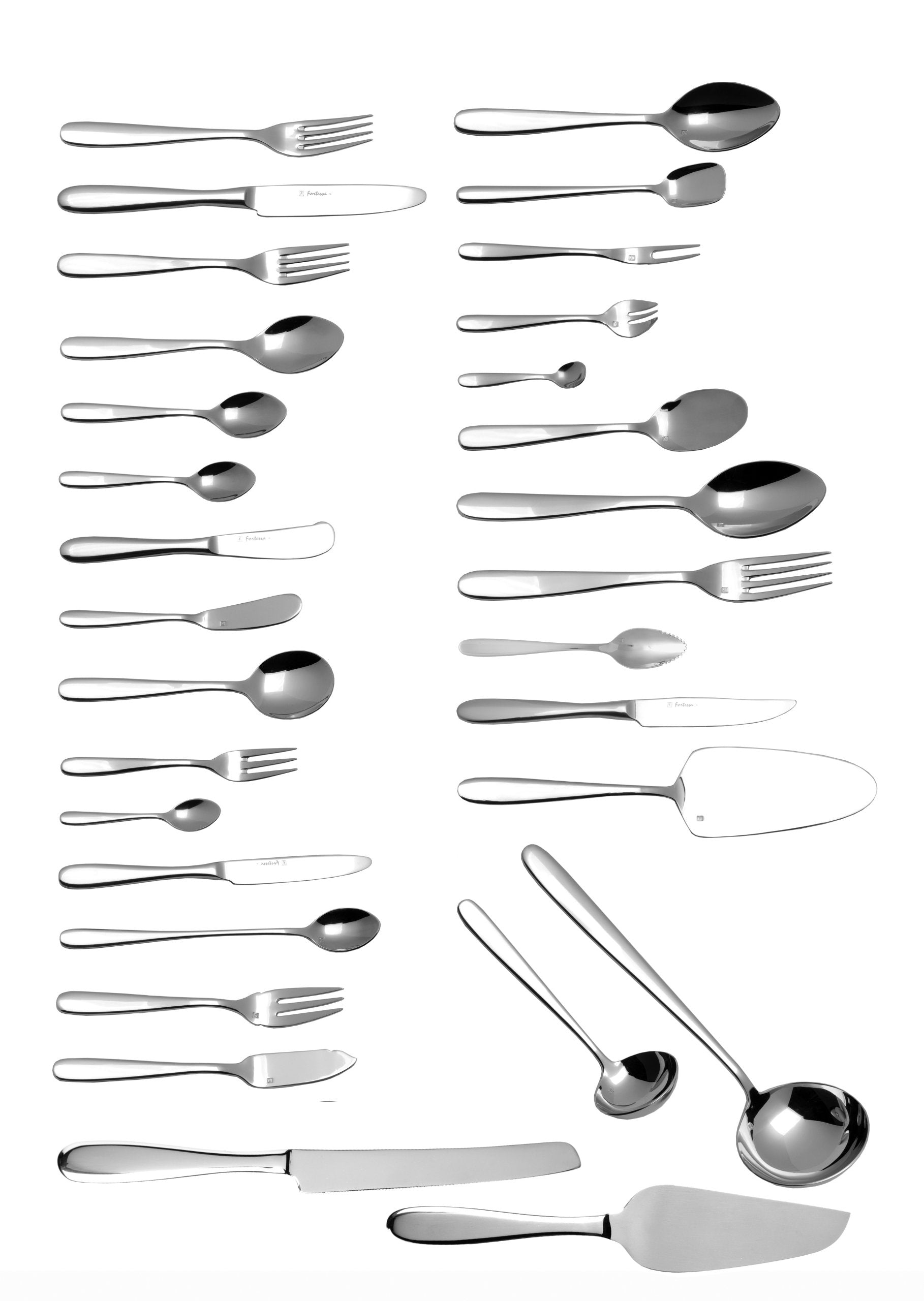 Fortessa Grand City 18/10 Stainless Steel Flatware Looped Handle Tasting Spoon, Set Of 12,Silver
