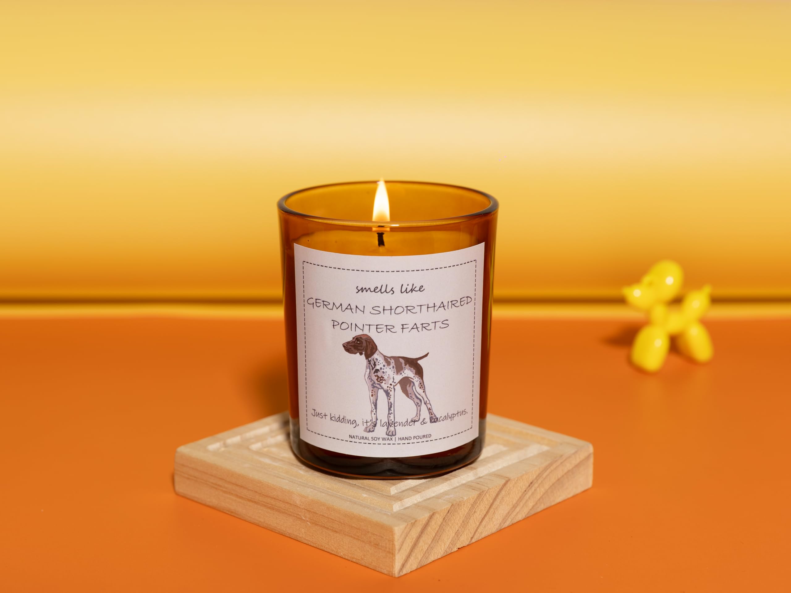 German Shorthaired Pointer Gifts, GSP Gift, Smells Like German Shorthaired Pointer Farts Candle - Lavender & Eucalyptus, Crafted