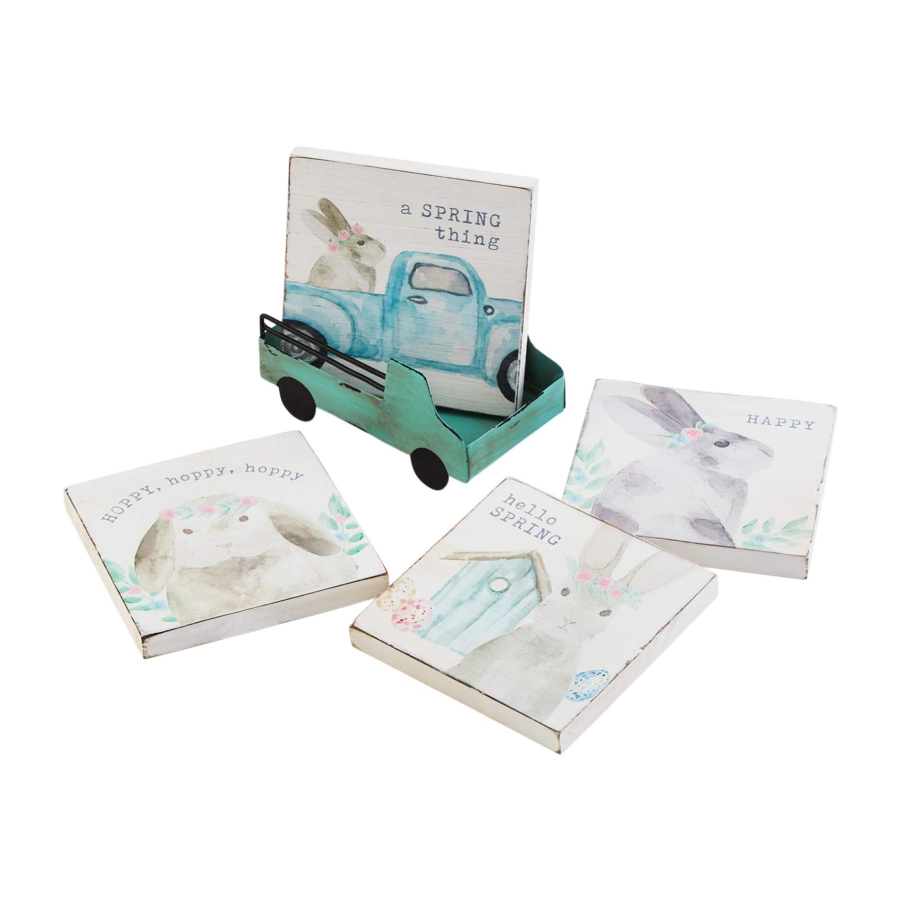 Wooden Bunny Coasters In Truck
