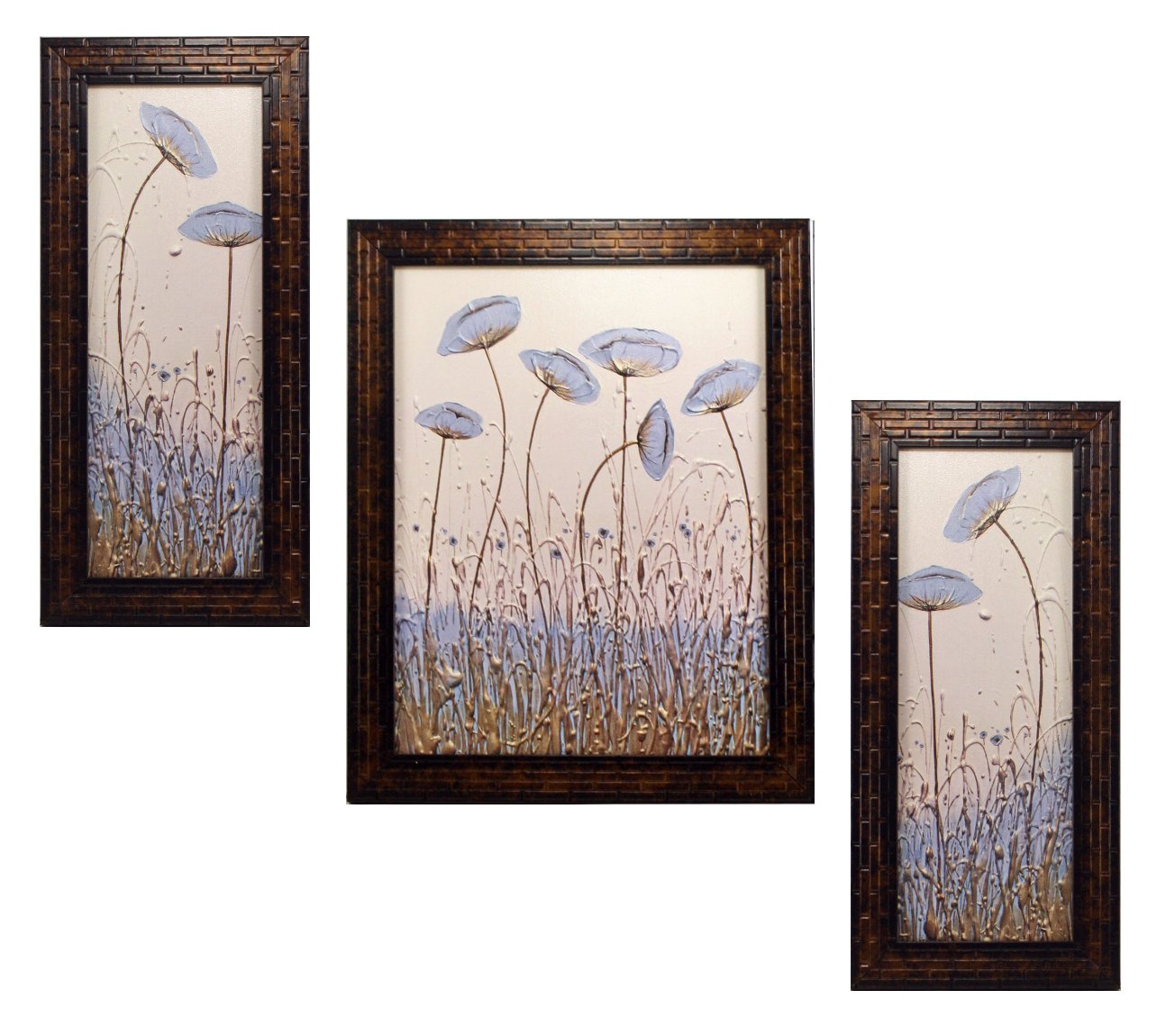 Indianara 3 PC Set of Floral Paintings (multicolor1093)