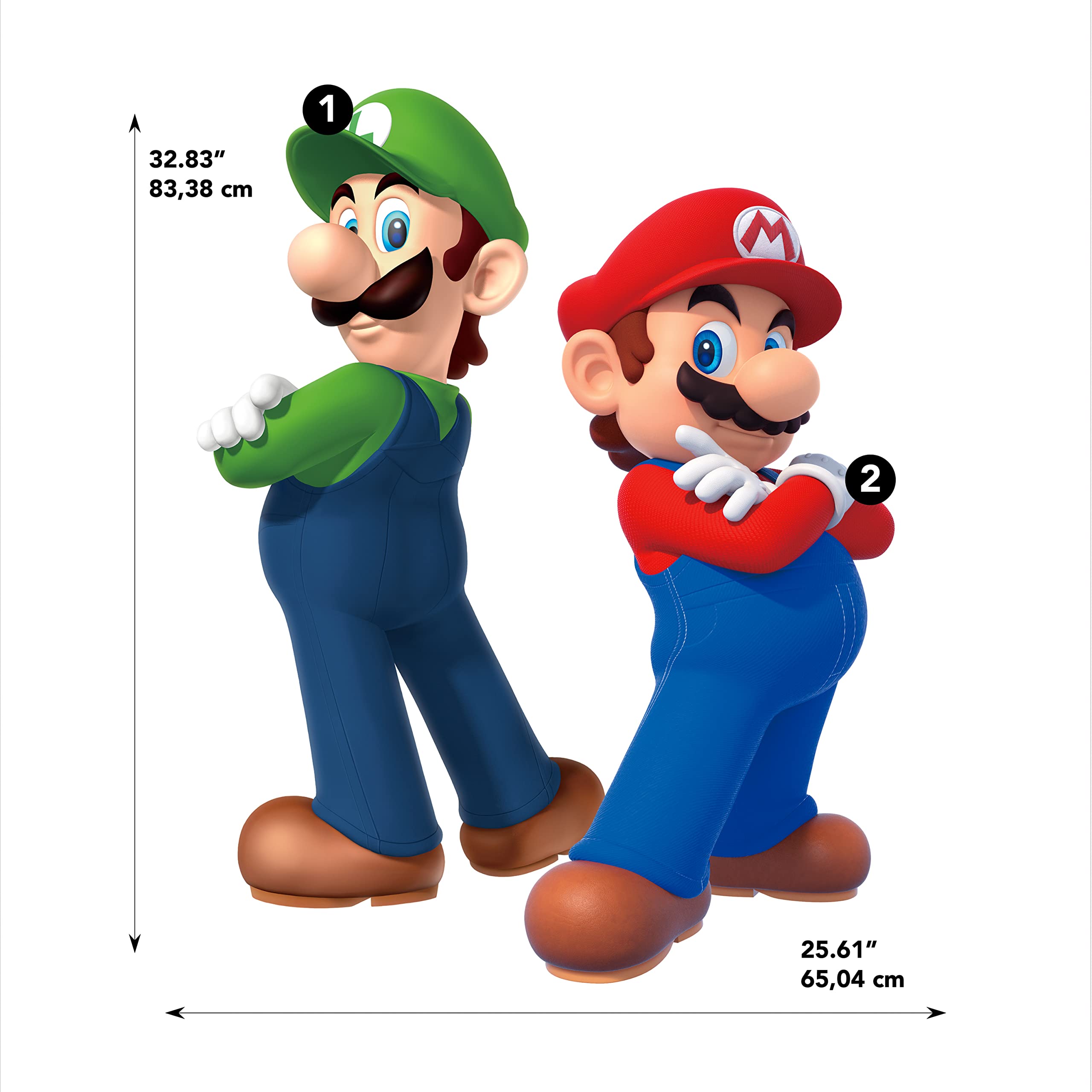 Roommates Rmk5223Gm Super Luigi And Mario Peel And Stick Wall Decals, Red, Green, Yellow