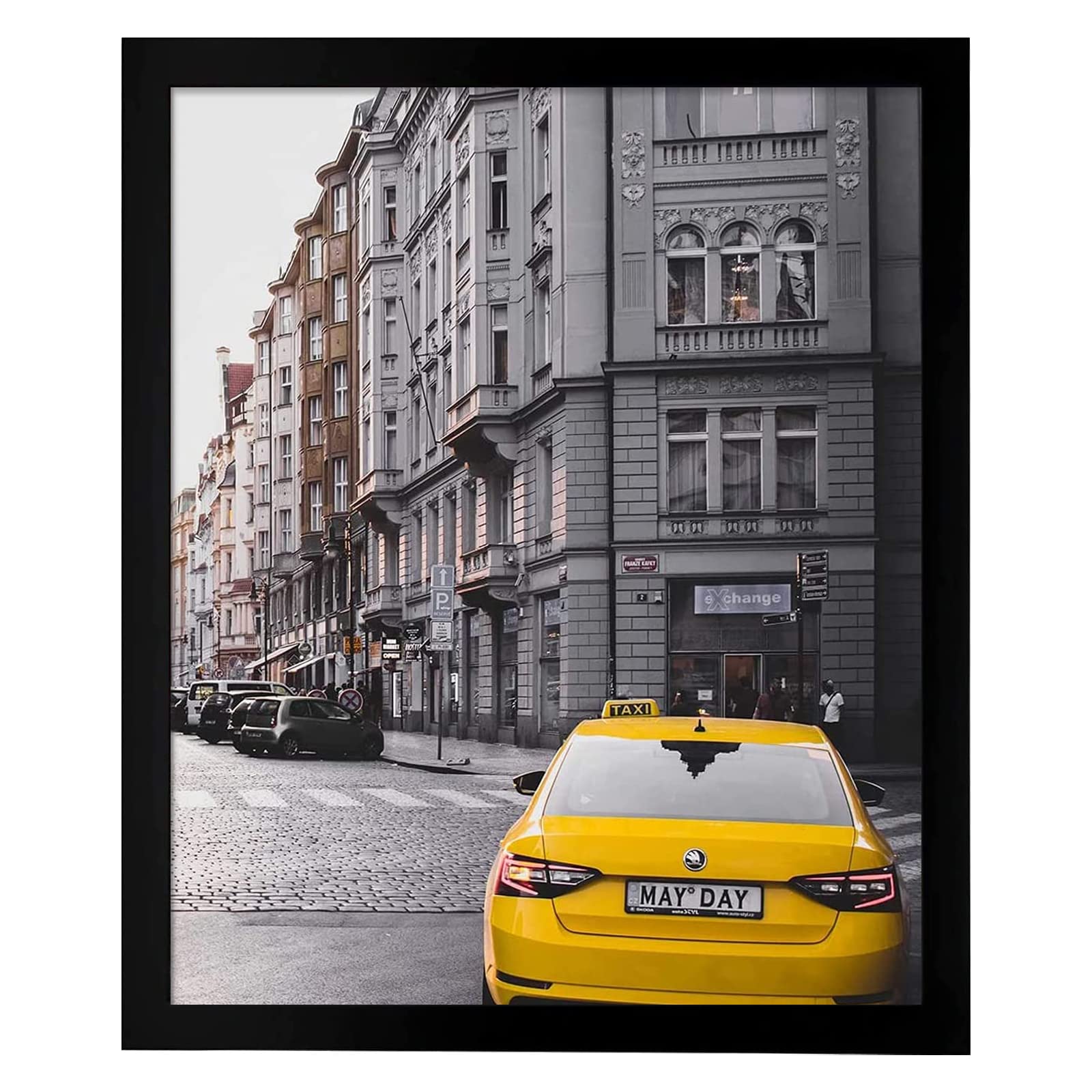 Golden State Art, 20x24 Wooden Picture Frame with Real Glass - Wall Mounting (Black)