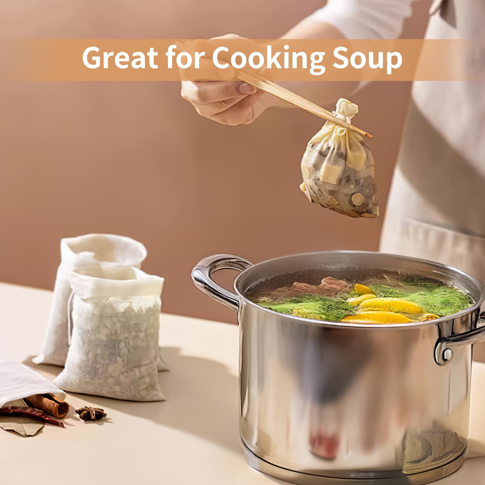 60 Pcs Empty Spice Bags For Cooking Soup, 3X4 In Natural Muslin Drawstring Bag, Reusable Tea Bags For Loose Tea, Small Cheese Cl