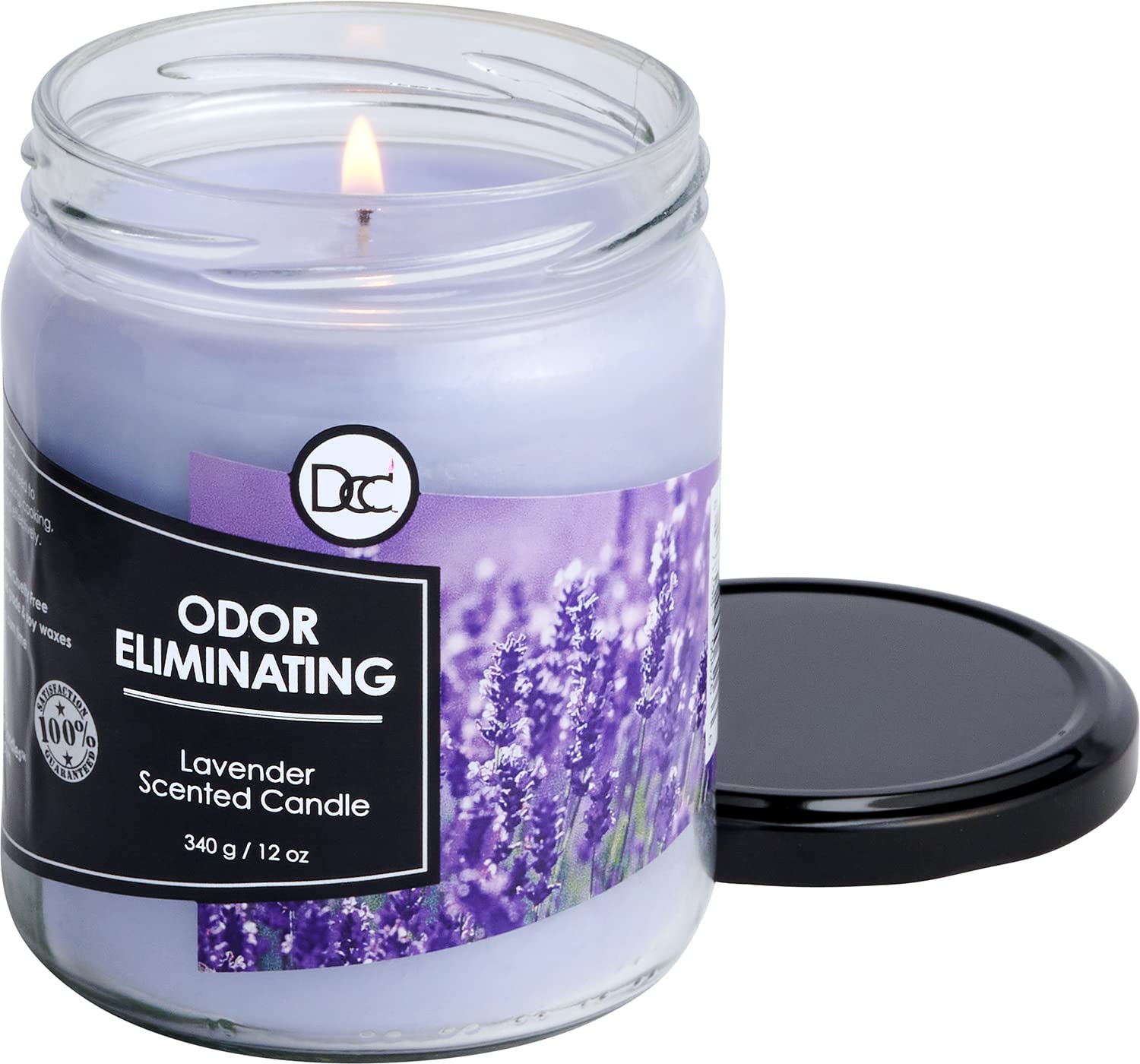 Lavender Odor Eliminating Highly Fragranced Candle - Eliminates 95% of Pet, Smoke, Food, and Other Smells Quickly - Up to 80 Hou