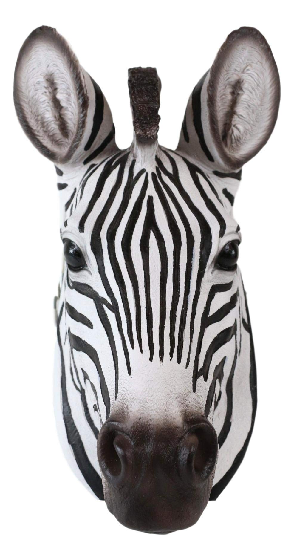 Ebros Madagascar Safari Zebra Horse Bust Wall Decor Savanna Grassland Wildlife Wall Mount Sculpture Plaque 9.5 Tall