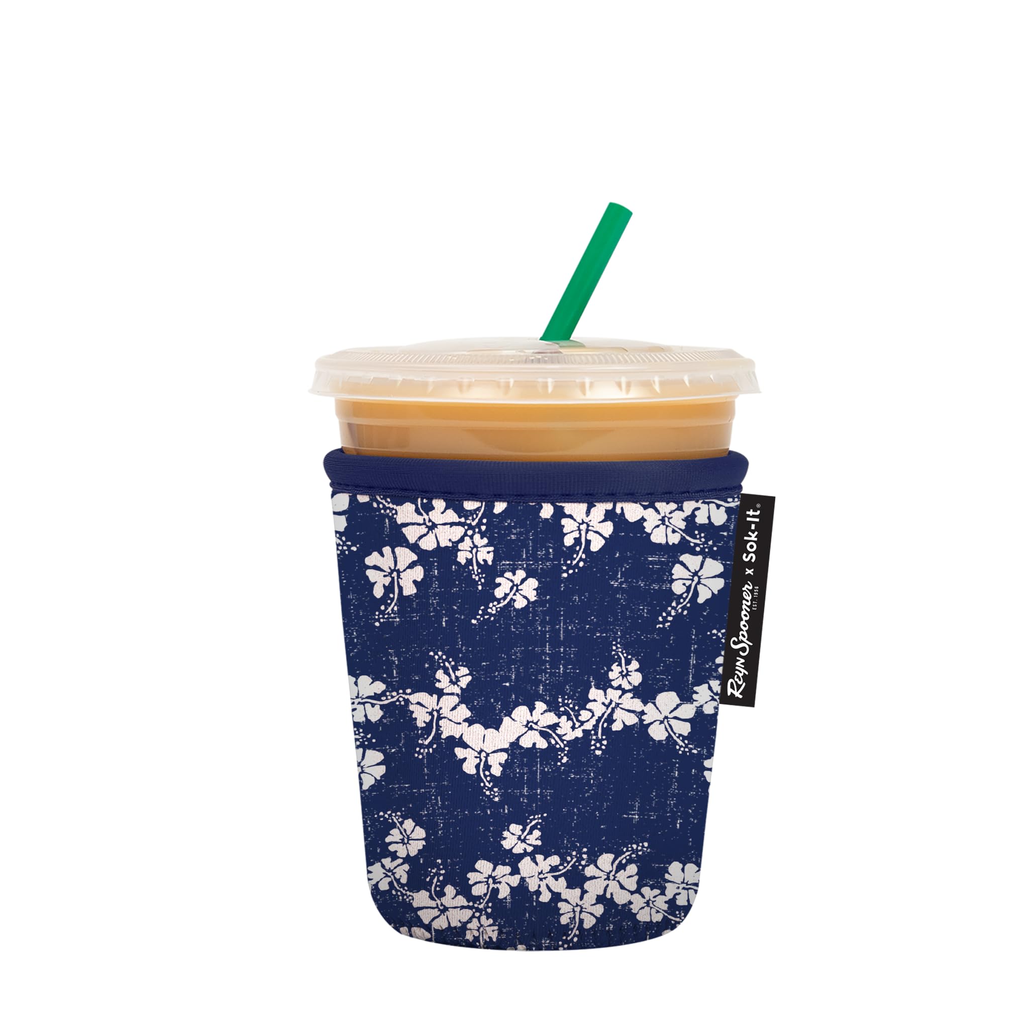 Sok It Java Sok Iced Coffee & Cold Soda Insulated Neoprene Cup Sleeve (Reyn Spooner 50Th State Flower, Small: 16-20Oz)