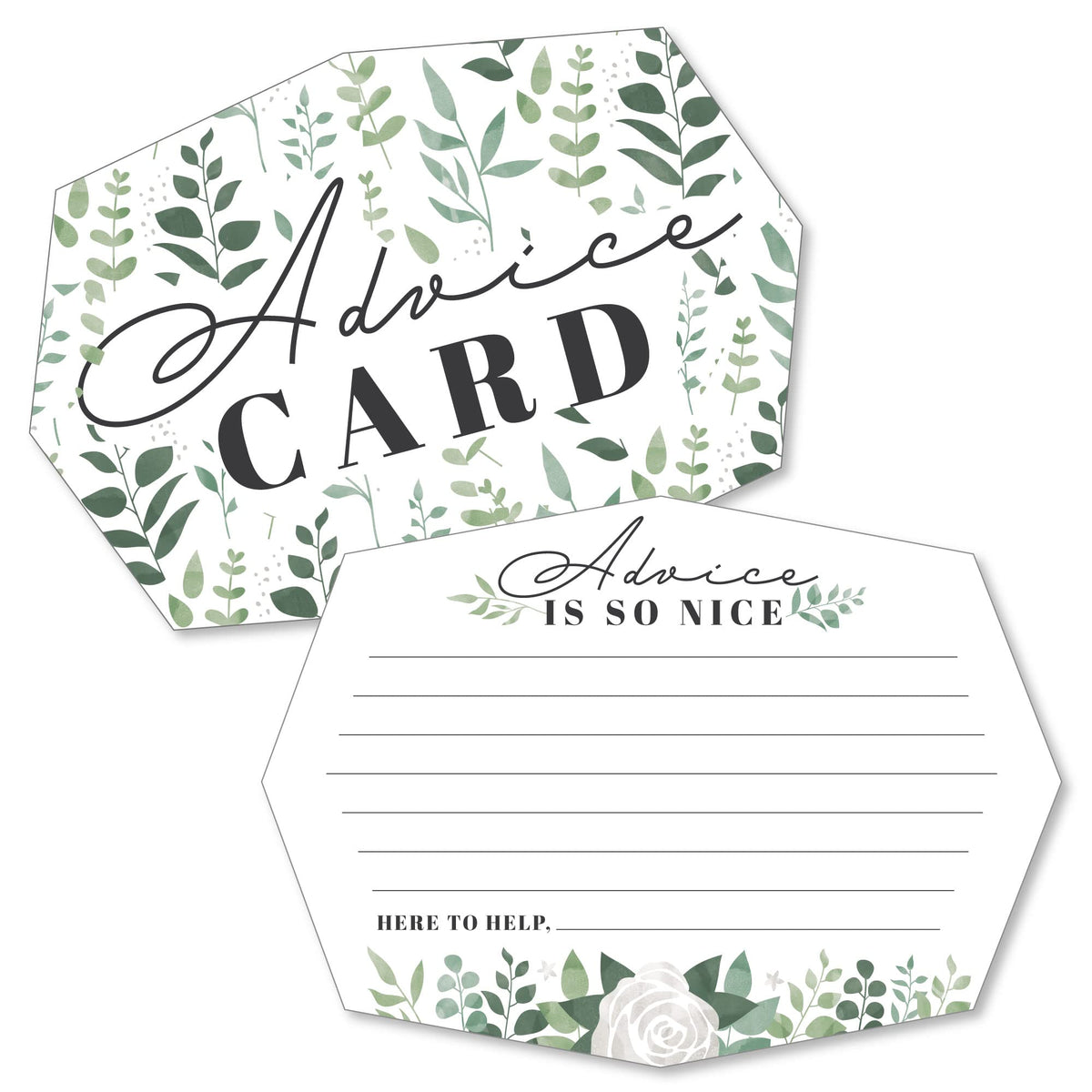 Big Dot Of Happiness Boho Botanical - Wish Card Greenery Party Activities - Shaped Advice Cards Game - Set Of 20