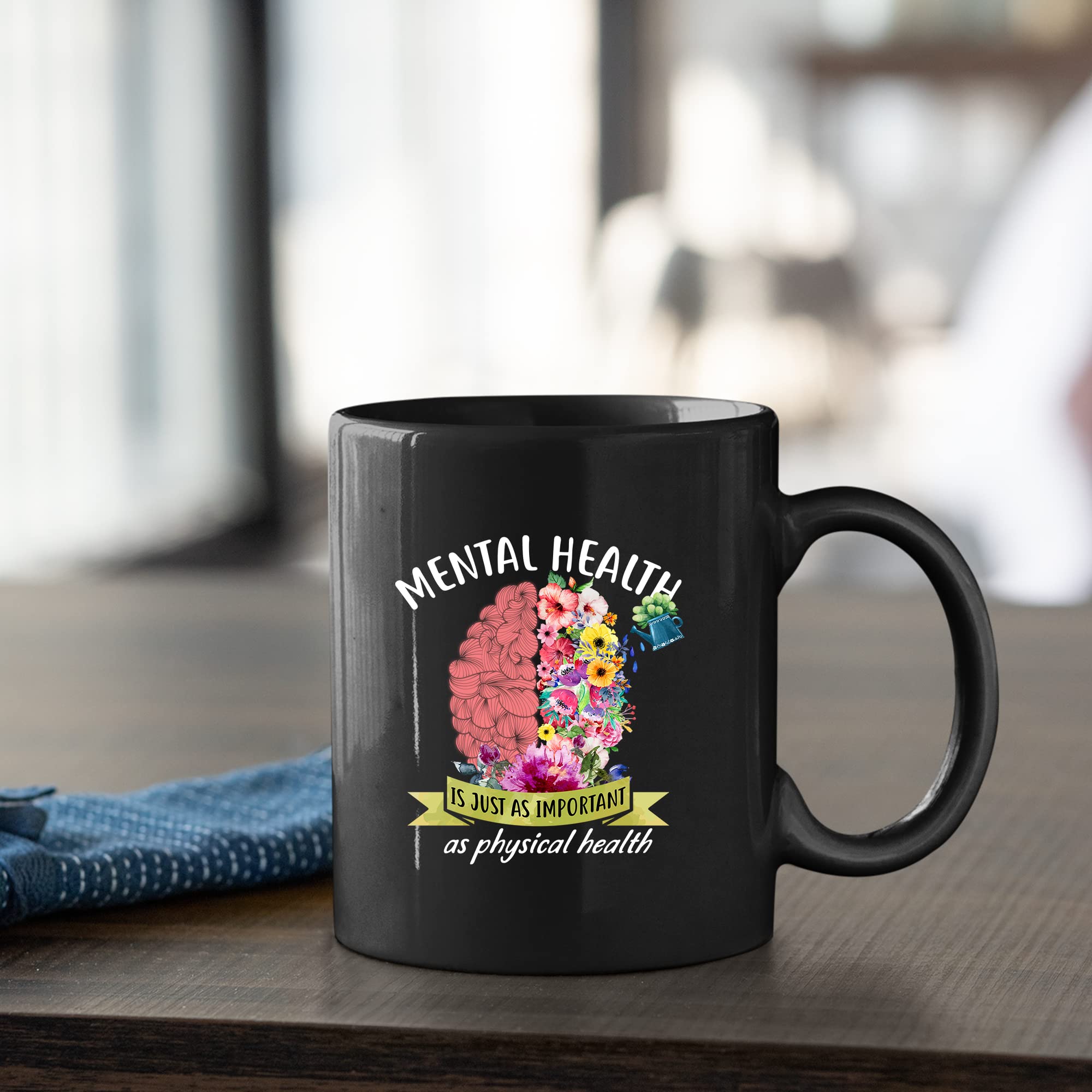 Panvola Mental Health Counselor Gifts Therapist Mug Novelty Inspirational Gift Idea Awareness Coffee Cup Black 11Oz For Psycholo