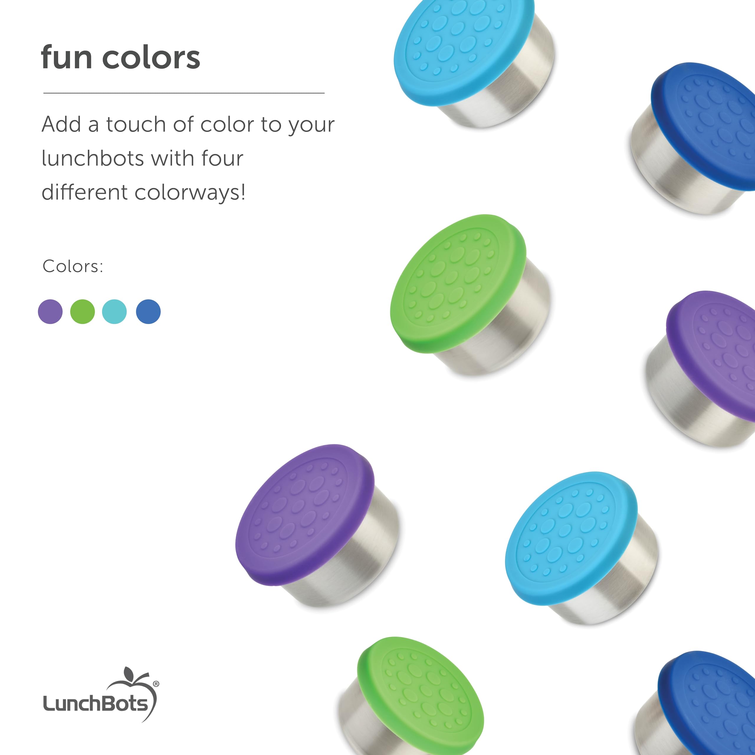 Lunchbots 2.5 Oz Leak Proof Snack And Side Dish Containers - Spill Proof In Bags And Bento Boxes - Food-Grade Stainless Steel Wi