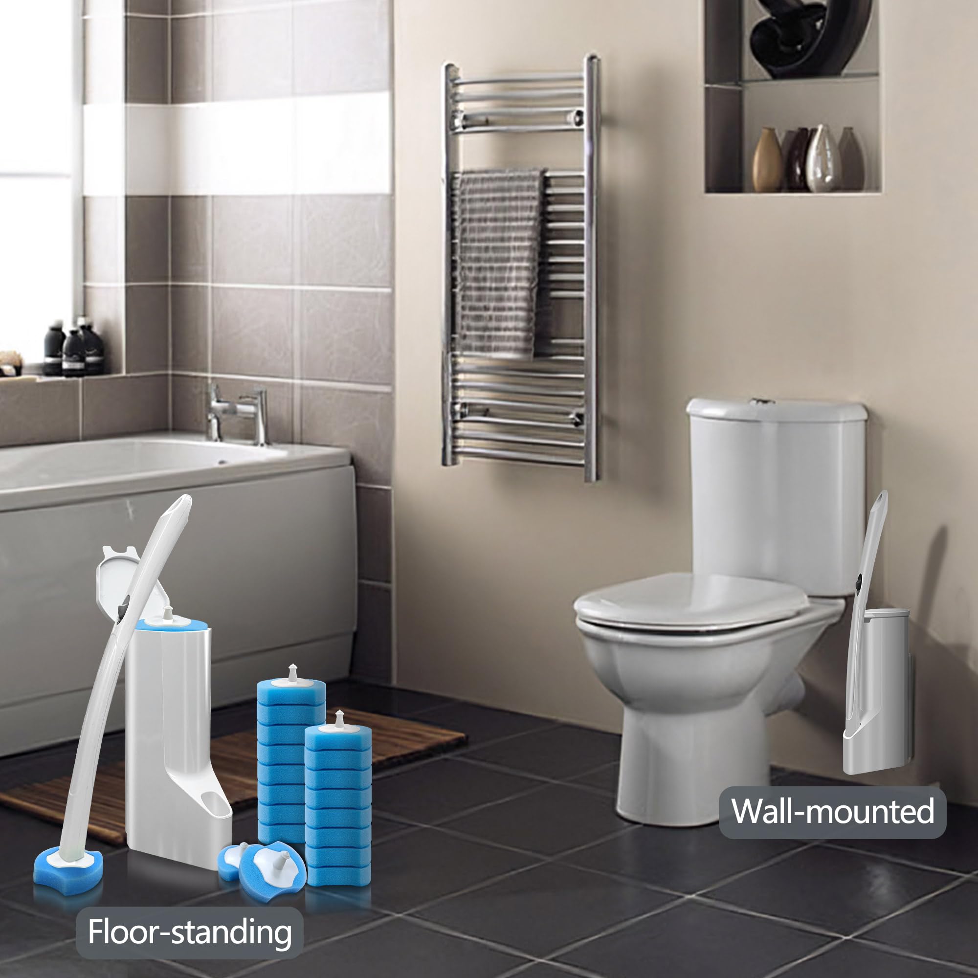 Homebetter 144 Toilet Bowl Wand Refills, Disposable Toilet Brush Refills, Upgraded Wand Refills For Wand, Toilet Scrubber Refill