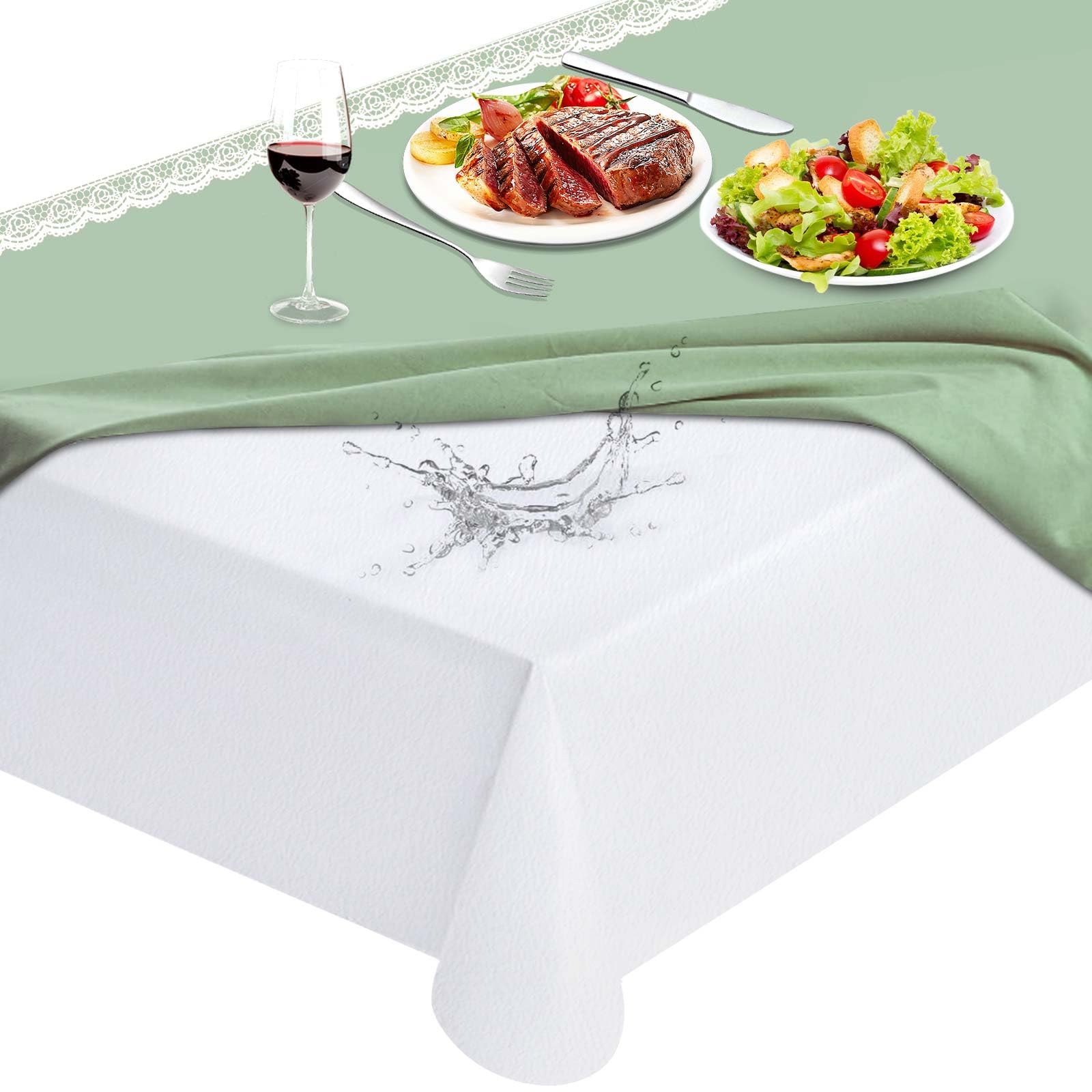LotuFlor Table Protector Pad with Flannel Backing, Heavy-Duty Vinyl Table Padding Under Tablecloth, Waterproof, Heat Resistant, 