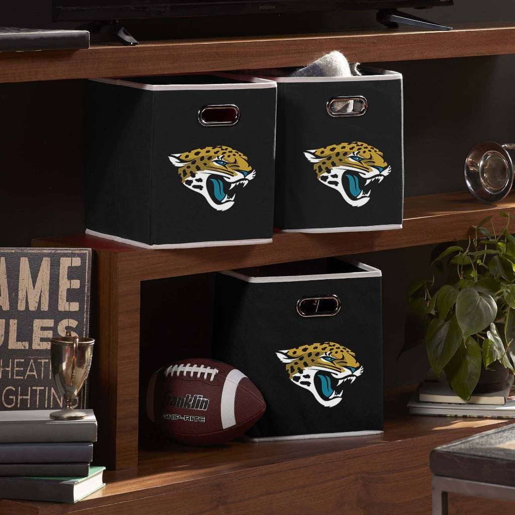 Franklin Sports Nfl Jacksonville Jaguars Collapsible Storage Bin Nfl Folding Cube Storage Container Fits Bin Organizers Fabric N