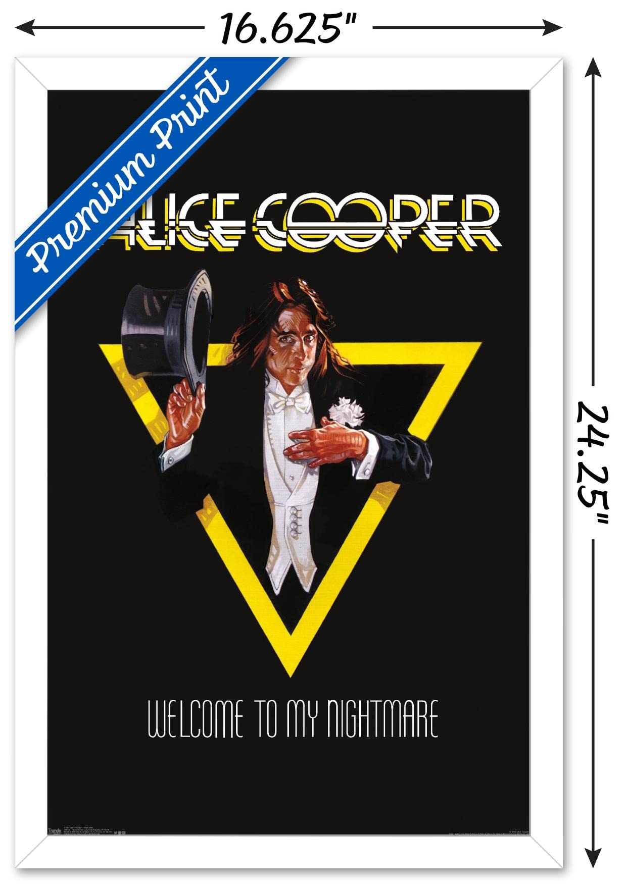 Trends International Alice Cooper - Welcome Wall Poster, 14.725'' X 22.375'', White Framed Version