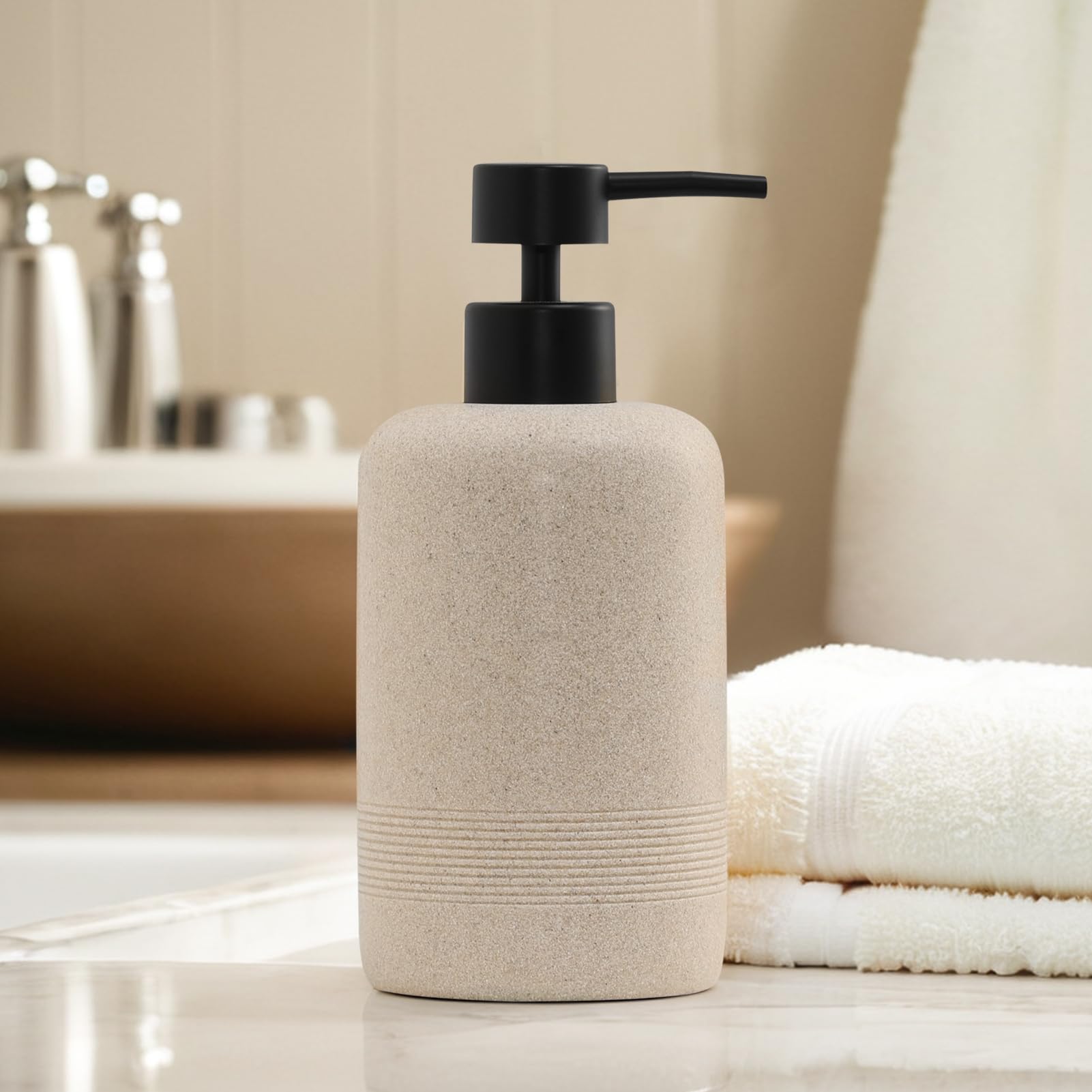 Haocoott Soap Dispensers 400Ml 13Oz, 2 Pcs Hand Dish Lotion Shampoo Soap Dispenser Jar, Resin Premium Thick Soap Pump Bottles Fo