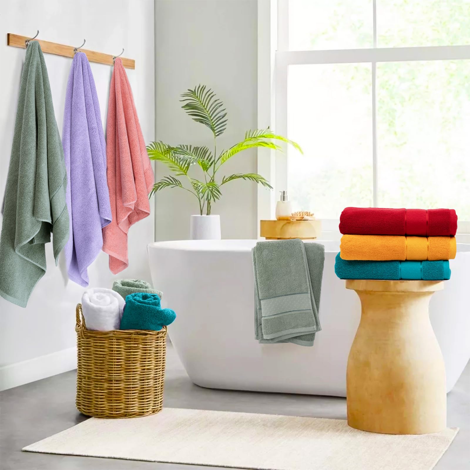 Cozyart Teal Bath Towels Set 6 Piece, Luxury 100% Turkish Cotton 650Gsm Hotel Quality, Soft, Absorbent,Towel Sets For Bathroom |