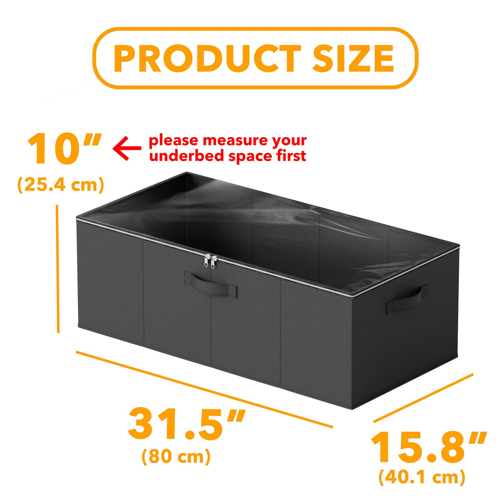 SpaceAid 2 Pack 10'' High Under Bed Storage Containers, Large Underbed Storage Organizer Bins with Lids for Bedroom, Dorm, Cloth