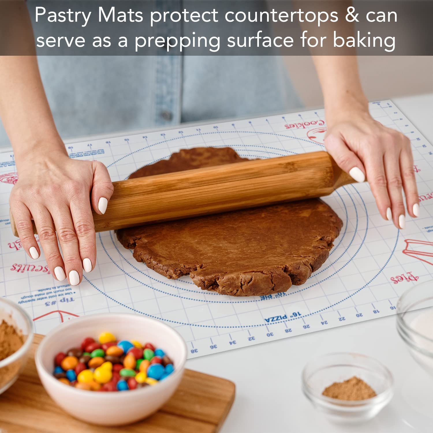 Cut N' Funnel Large Premium Flexible Plastic Pastry Mat 24'' X 18'' Made In The Usa Of Bpa Free Flexible Plastic