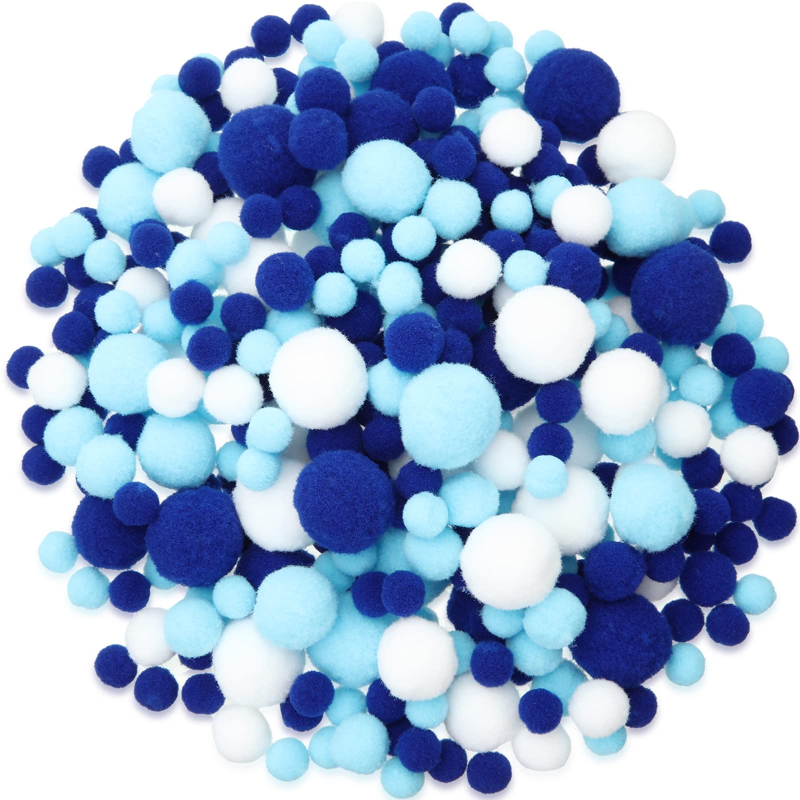 Tegeme 1200 Pcs Pom Poms Balls for Fall Thanksgiving Christmas Winter Crafts Home Office School Garlands Decor(Blue, Light Blue 