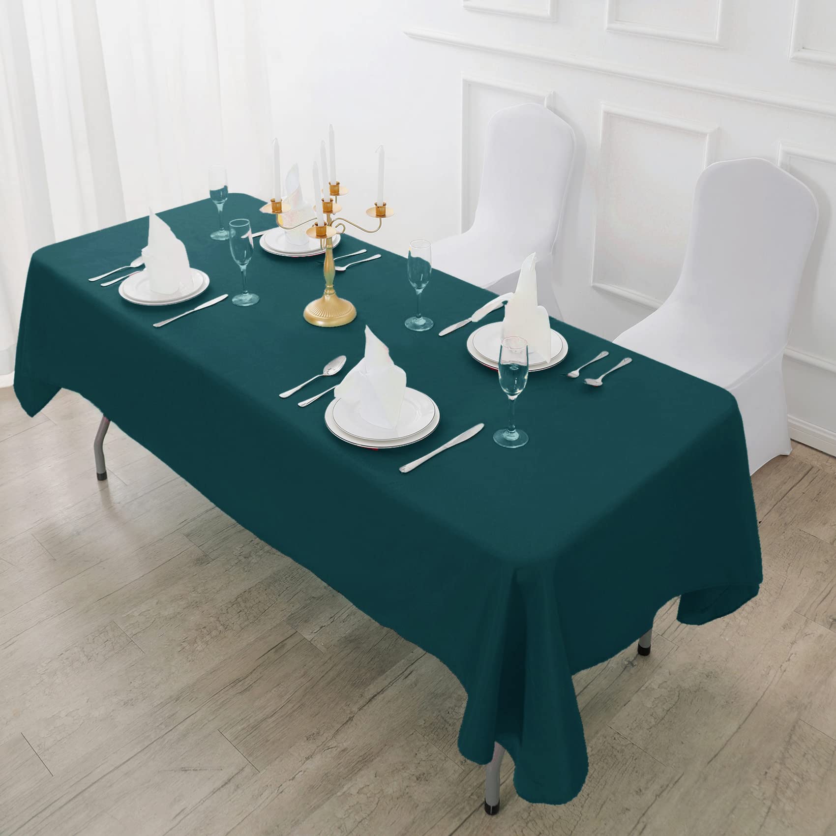 Fokitut 2 Pack Waterproof Rectangle Tablecloth, 60X120 Inch,Stain Resistant And Wrinkle Polyester Table Cloth, Fabric Table Cove
