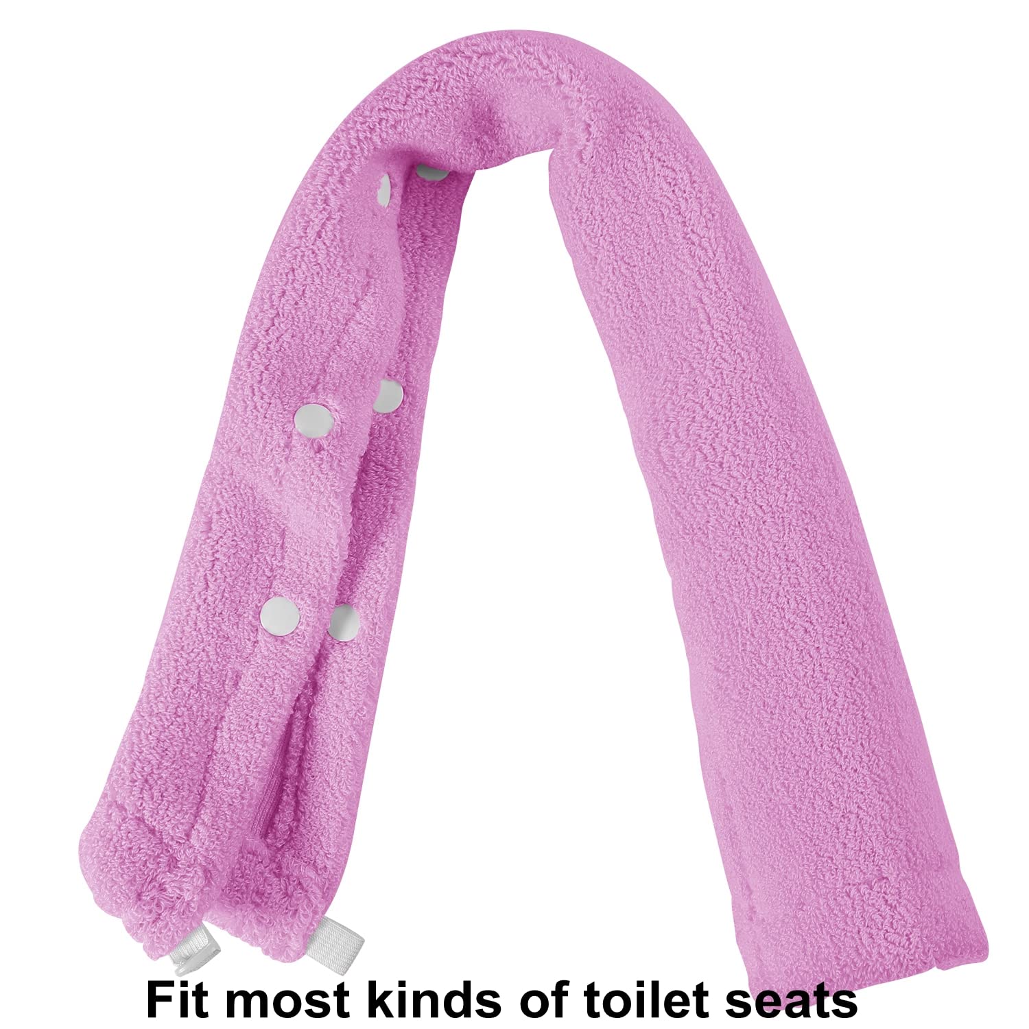 Toilet Seat Cover Bathroom Soft Thicker Warmer with Snaps Fixed Stretchable Washable Fiber Cloth Toilet Seat Covers Pads Easy Installation& Cleaning (purple)