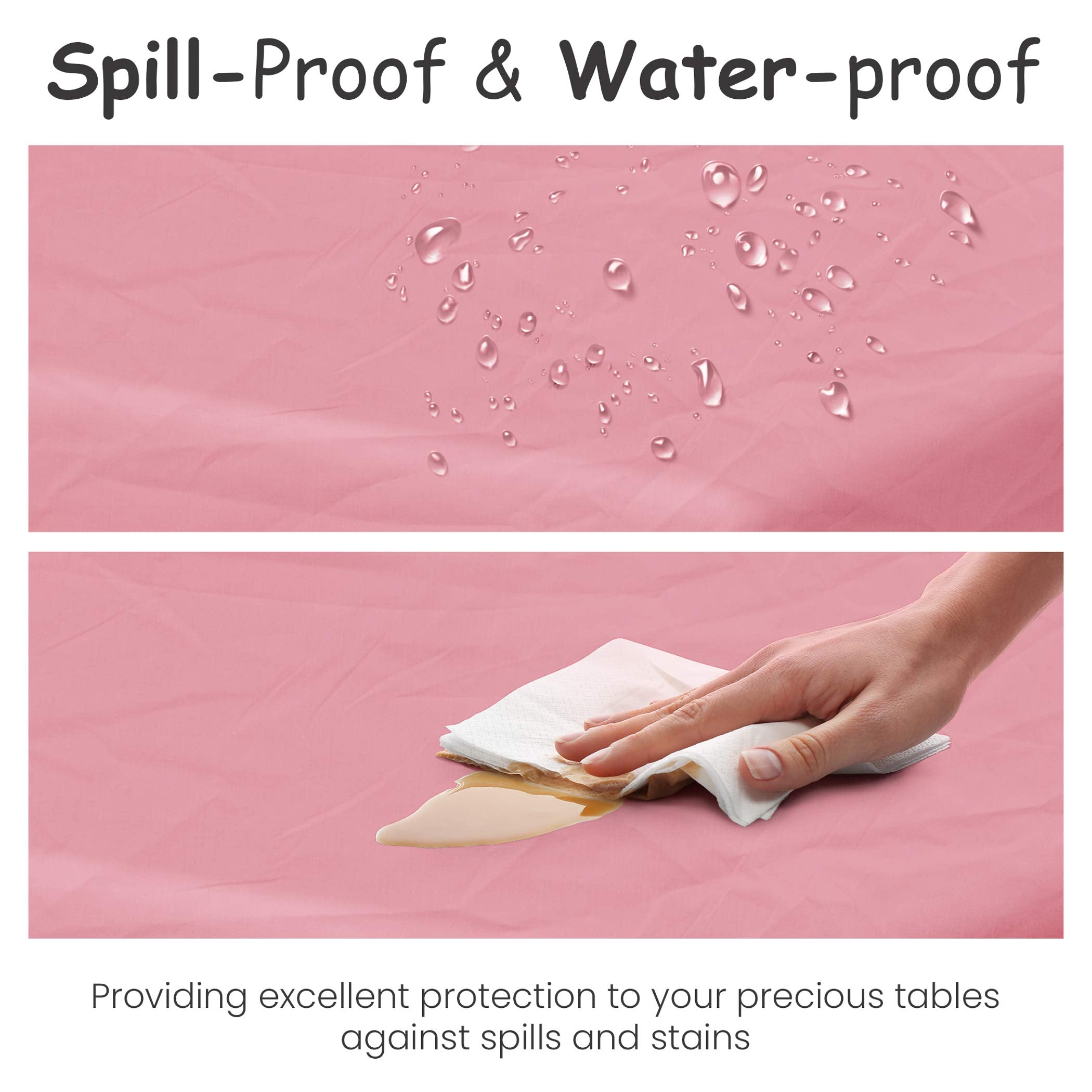 14 Pack Premium Pink Plastic Tablecloth - 54 X 108 In. Disposable Rectangle Plastic Table Cloth - Decorative Rectangle Table Cov