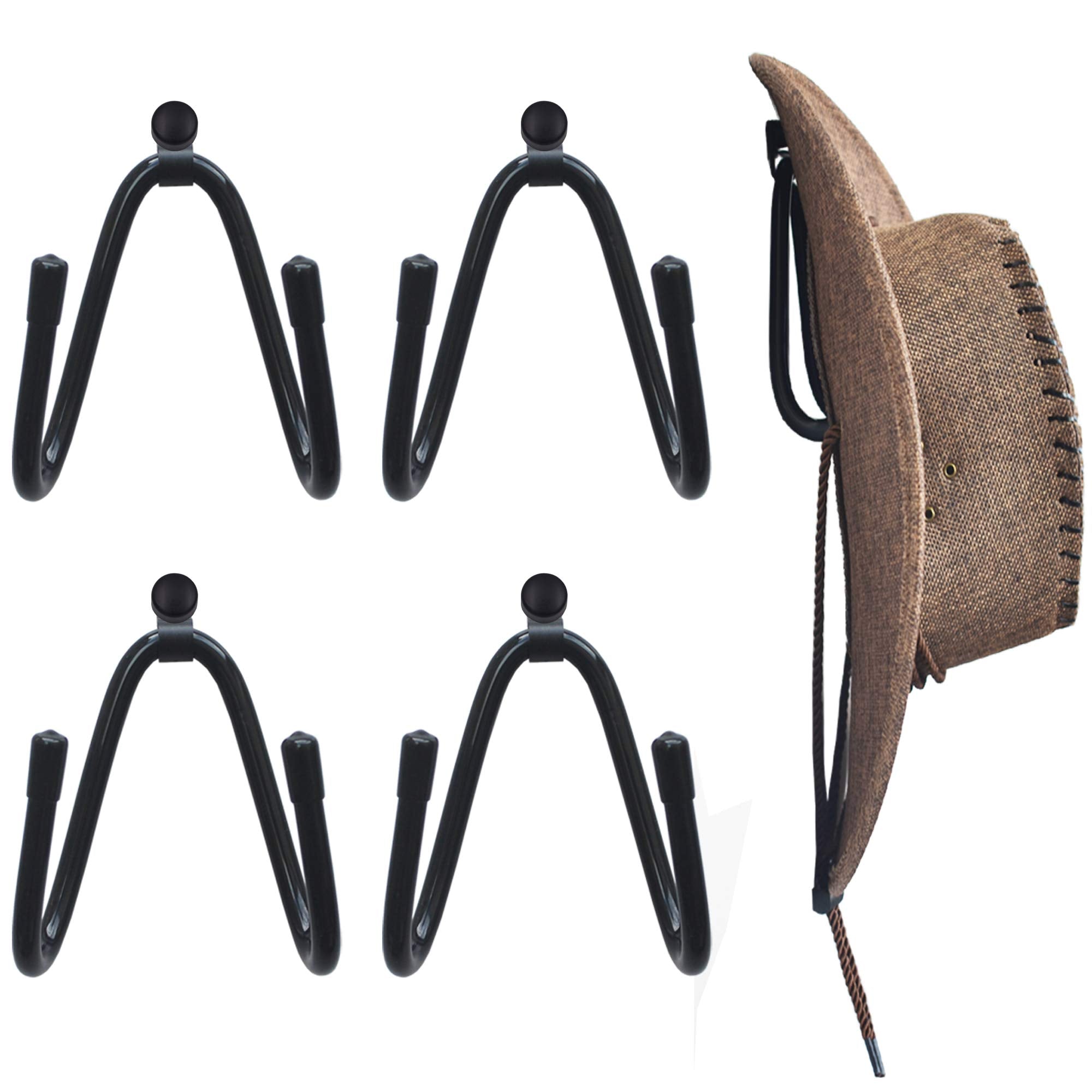 Yyst Cowboy Hat Rack Hat Holder Hat Organizer Hat Wall Mount - 4/Pk No Hat