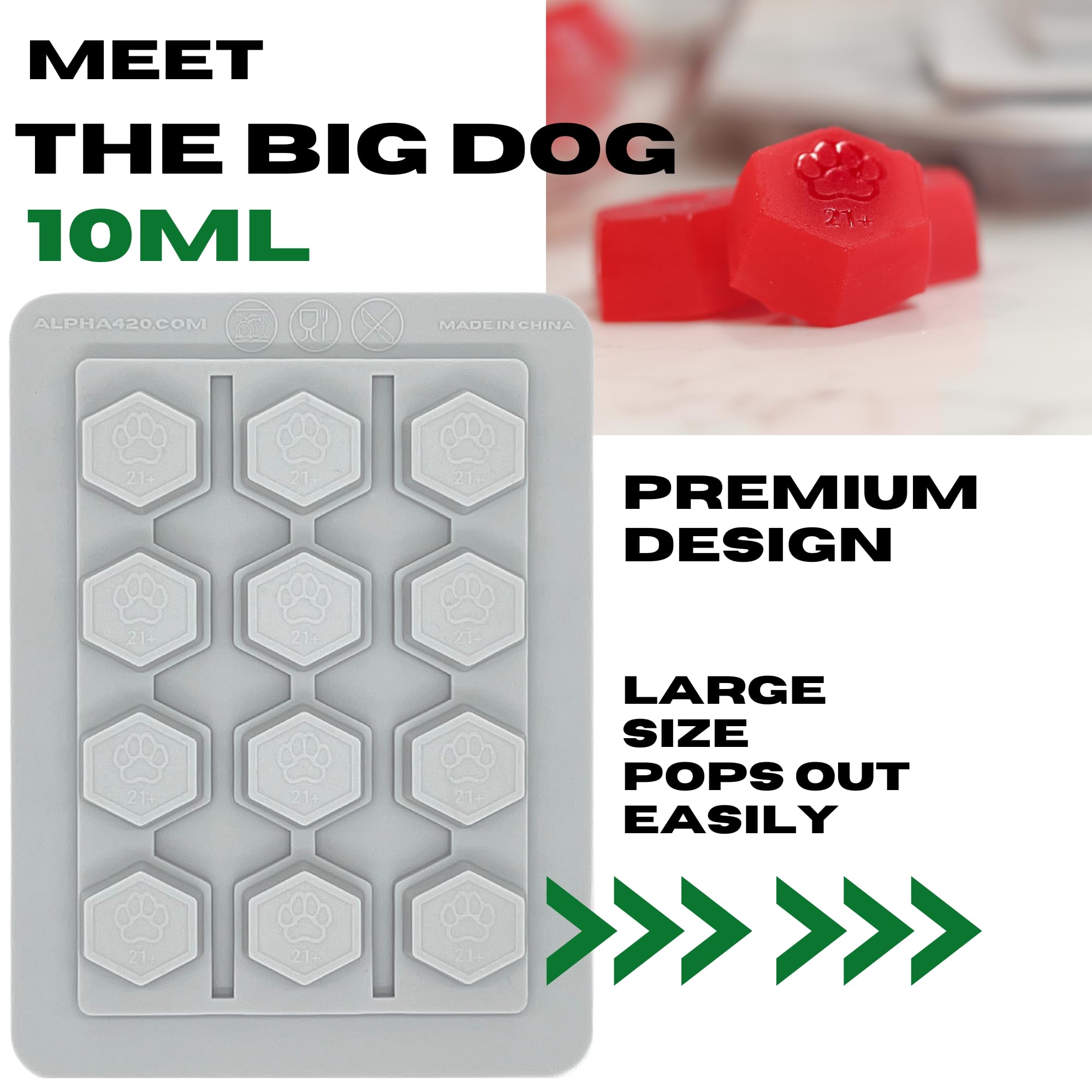 Gummy Molds For Edibles, Gummy Trays Perfect For Making Hard Candy, Chocolate, Diy Gelatin, Large Non Stick 10Ml Silicone, Gummi