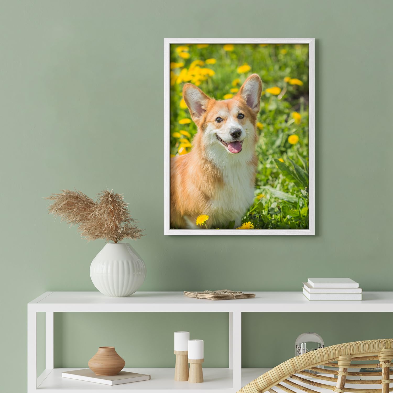 Nwt Custom Framed Poster Prints With Your Any Photos, Personalized Canvas Pictures For Wall To Print Framed - 12''X16'' White