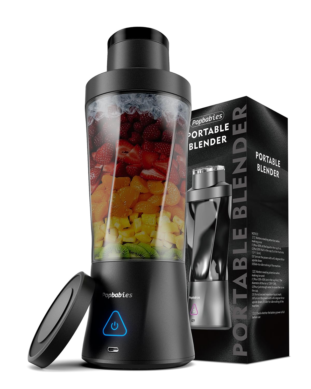 360W Portable Blender For Smoothie And Juices - 700Ml Portable Mixer Blender With 6000Mah Battery & 12V Copper Motor For Powerfu