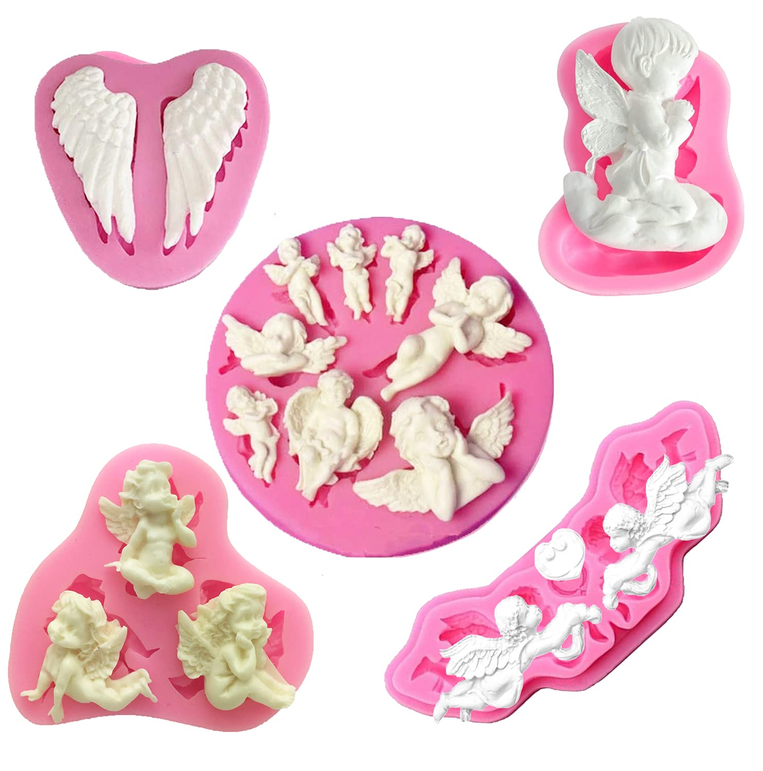 Cestony Mini Angel Baby Silicone Molds For Diy Cake Fondant Biscuit Cookies Sugar Pudding Chocolate Hard Candies Dessert Decor C