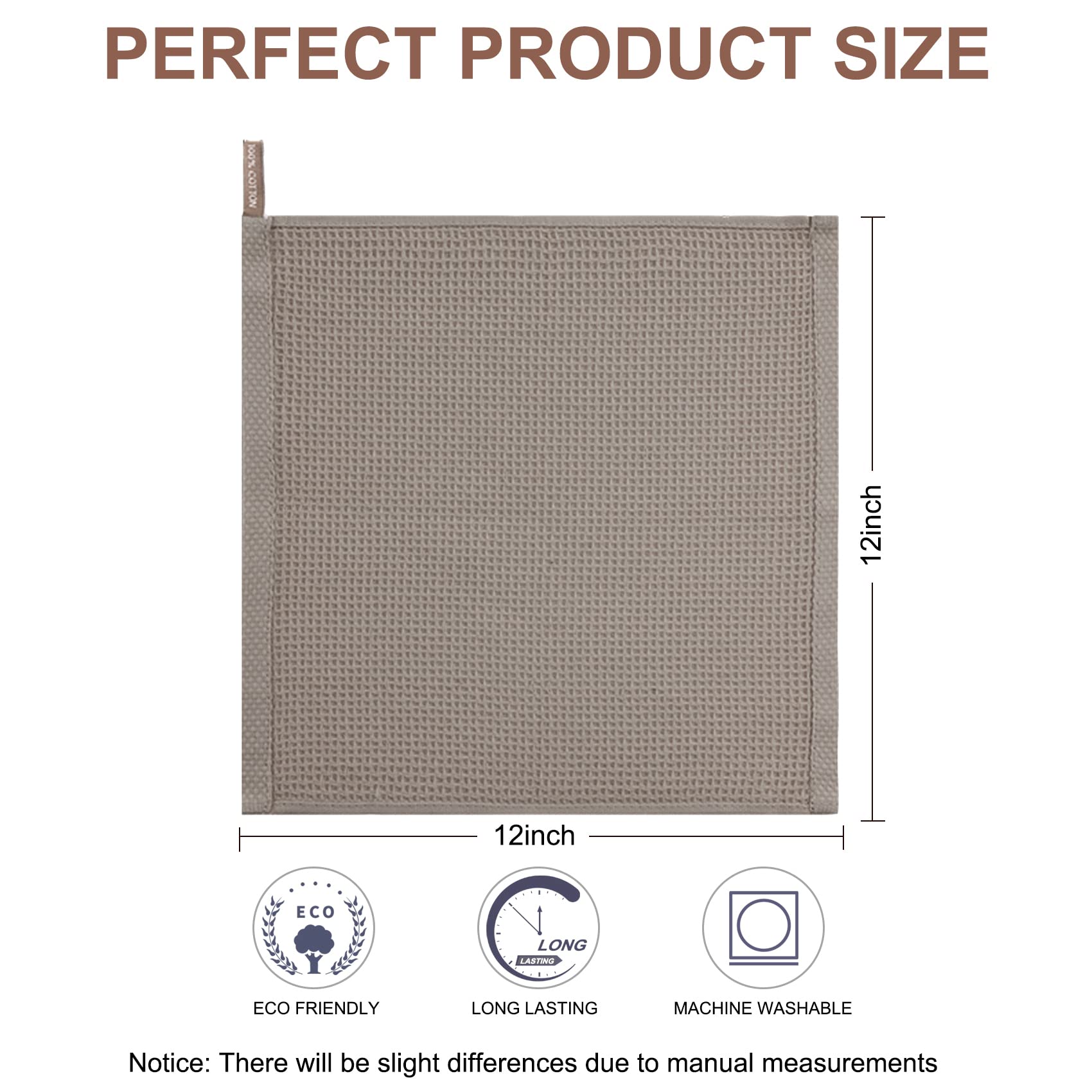 Joybest Cotton Kitchen Dish Cloths, 8-Pack Waffle Weave Ultra Soft Absorbent Dish Towels Washcloths Quick Drying Dish Rags, 12X1