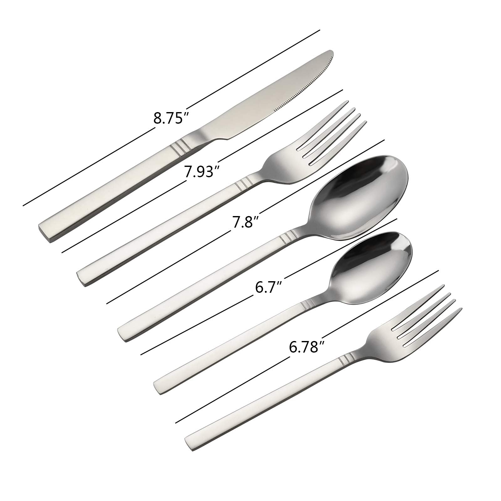 Morcte 80-Piece Stainless Steel Flatware, Service For 16