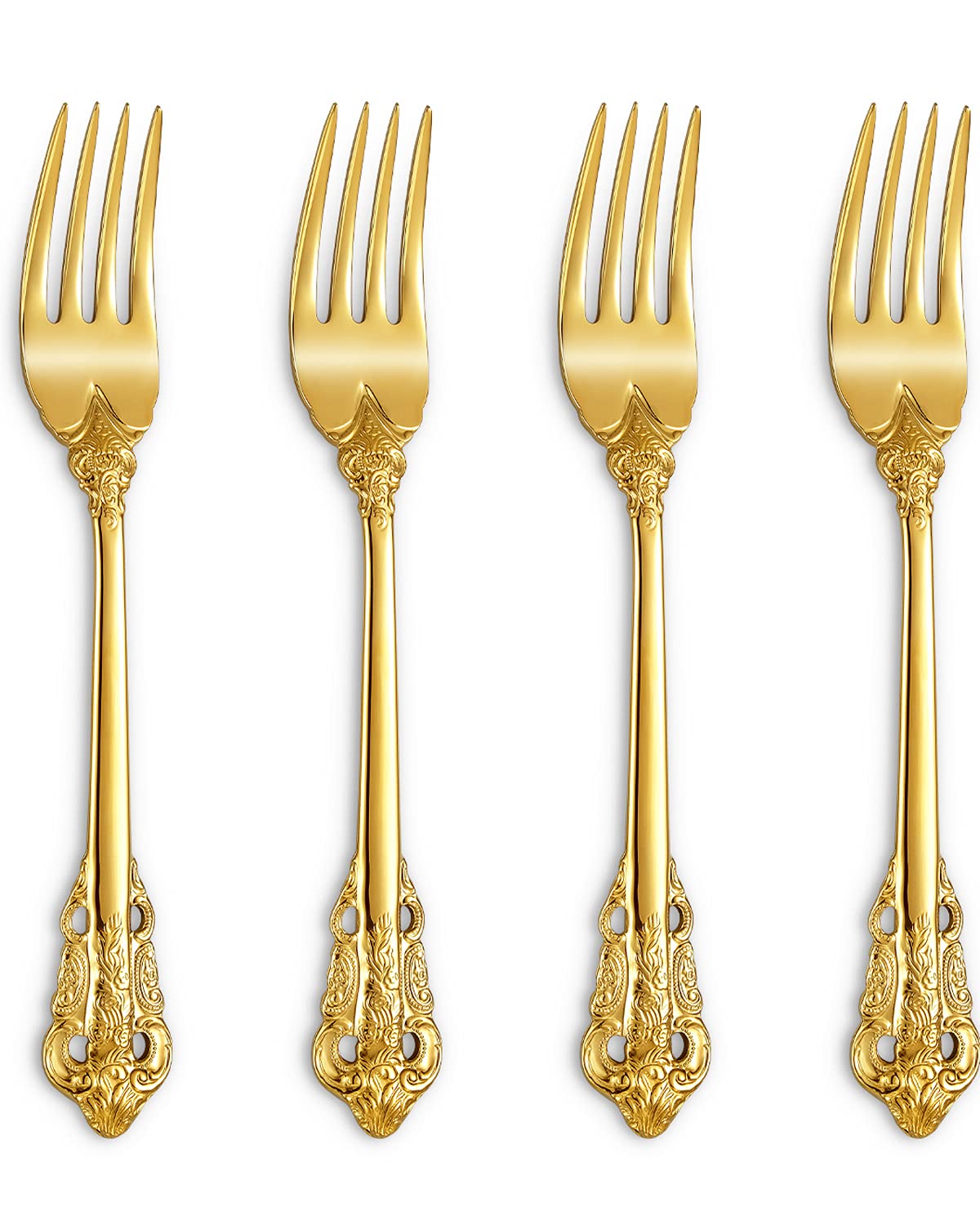 Keawell Gorgeous Salad Forks Dessert Forks Set, Set Of 4, 18/10 Stainless Steel, 7 Inches, Dishwasher Safe, Mirror Polished, Sil