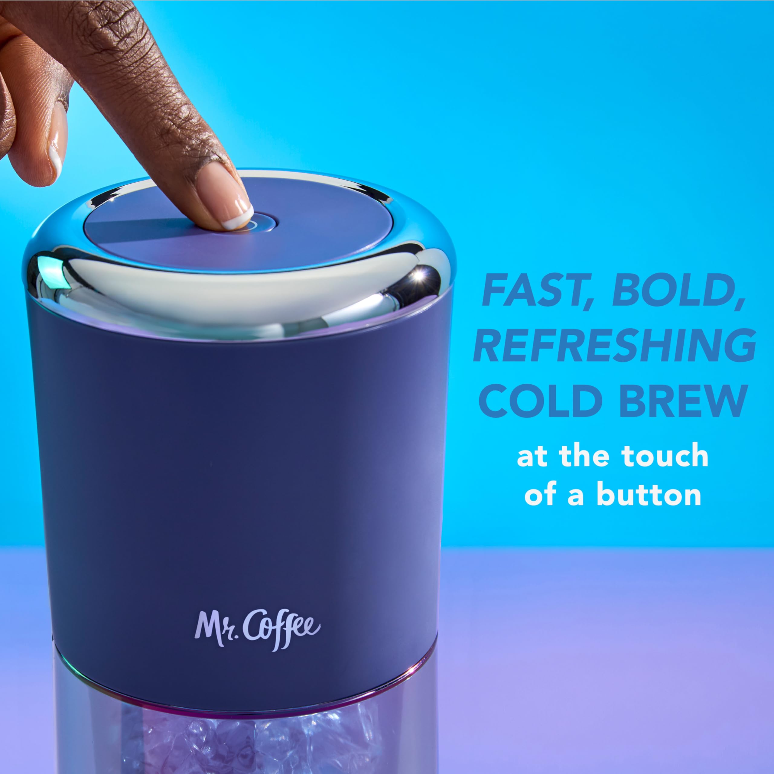 Mr. Coffee Express Cold Brew Coffee Maker, 10-Minute Cold Brew Coffee Machine, Indigo