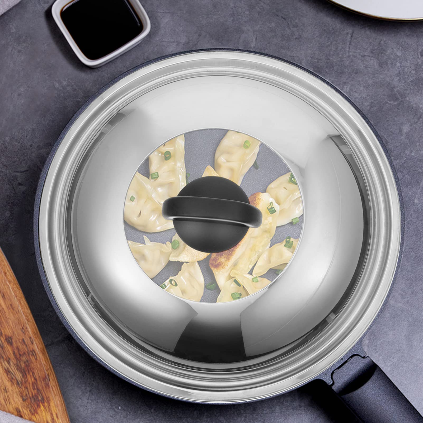 Universal Lid For Pots Pans And Skillets - One Lid Fits All 8.25-12 Inch Pots Frying Pans Skillets Woks, Replacement Pot Lid