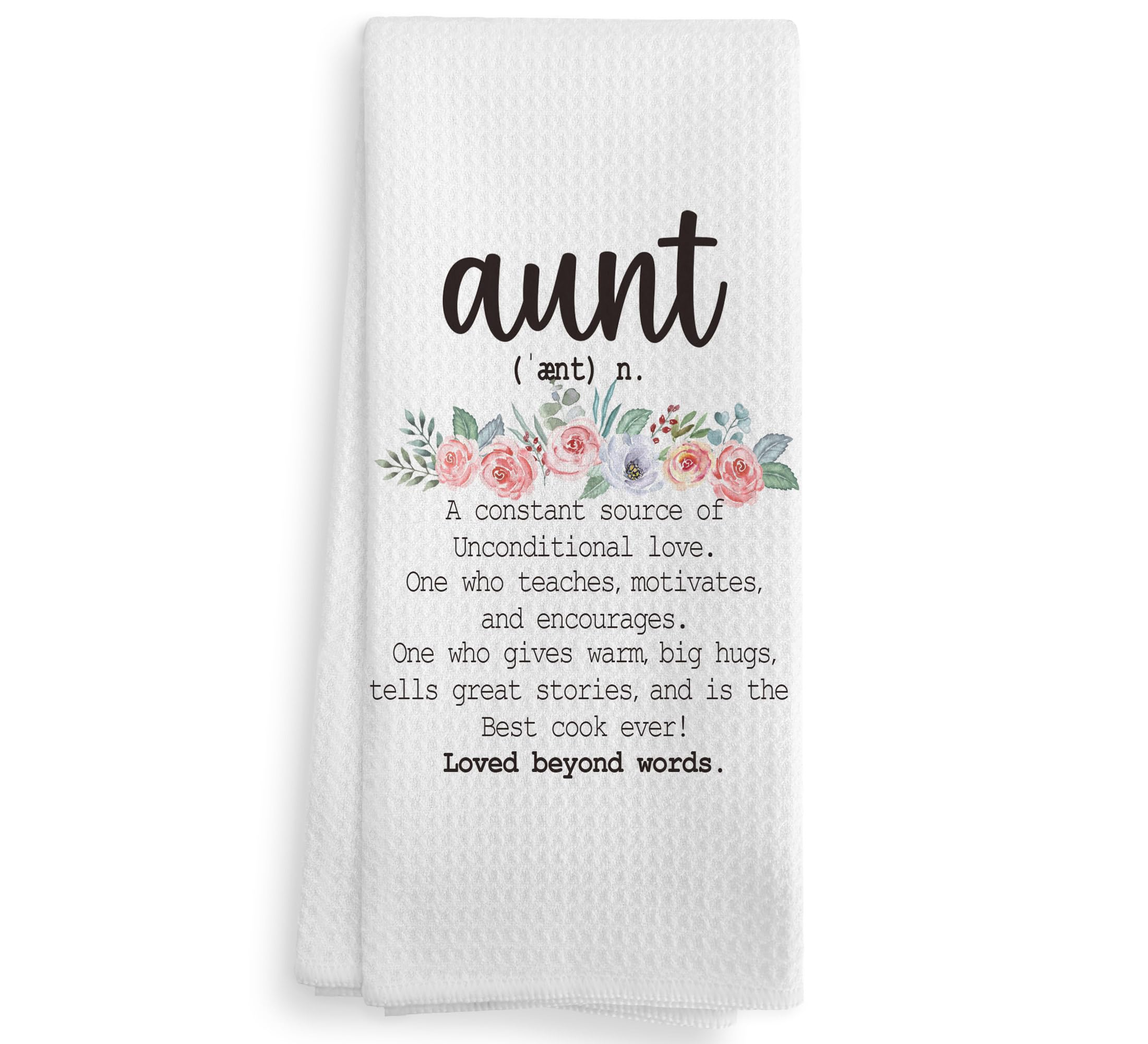 NOQL Aunt Gifts Kitchen Towels and Dishcloths, Aunt Gifts from Niece Nephew, Best Aunt Ever Gifts, Gifts for Aunt Hand Towels Te