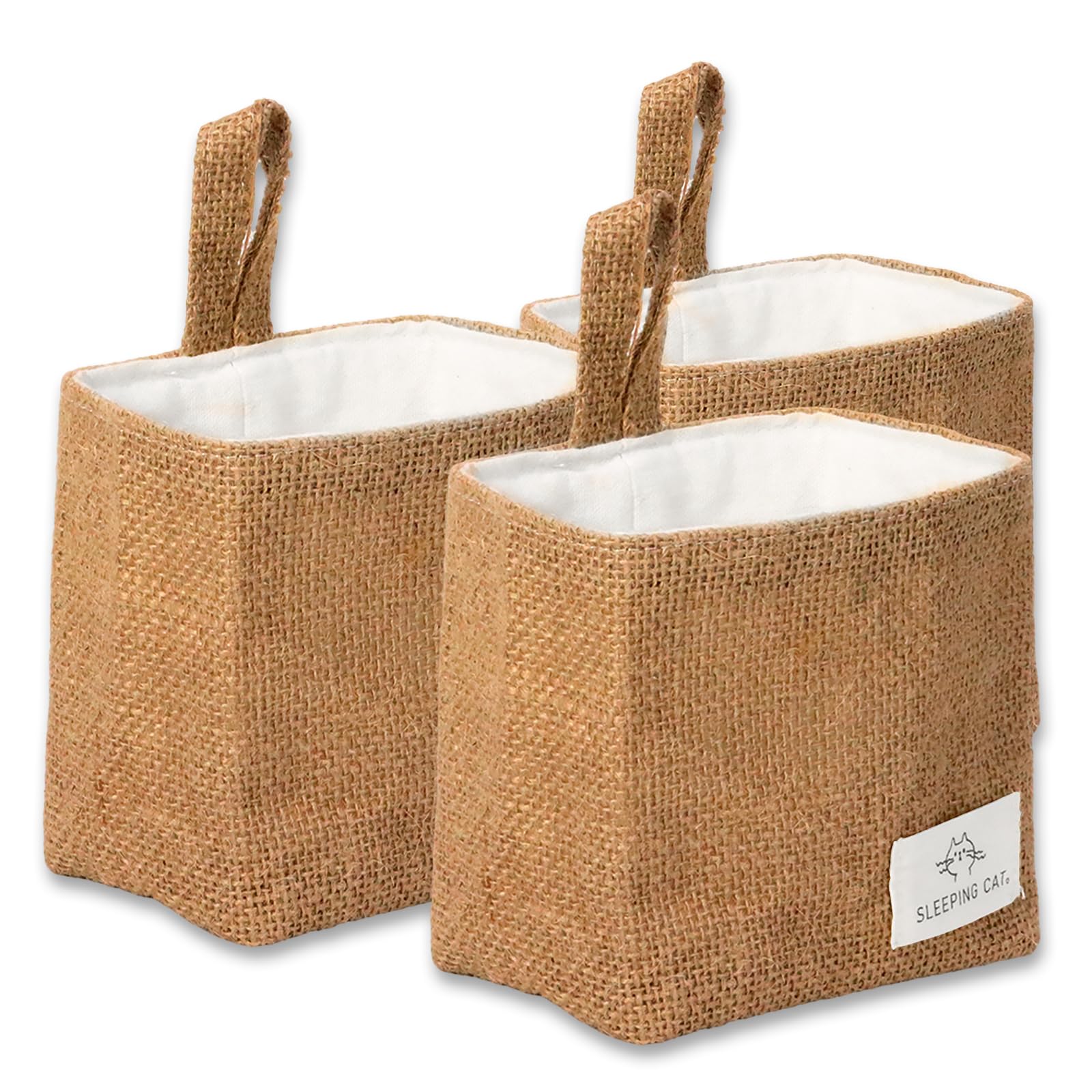 Small Cotton And Linen Hanging Storage Basket For Desktop, Ideal For Organizing Keys And Miscellaneous Items. (3)