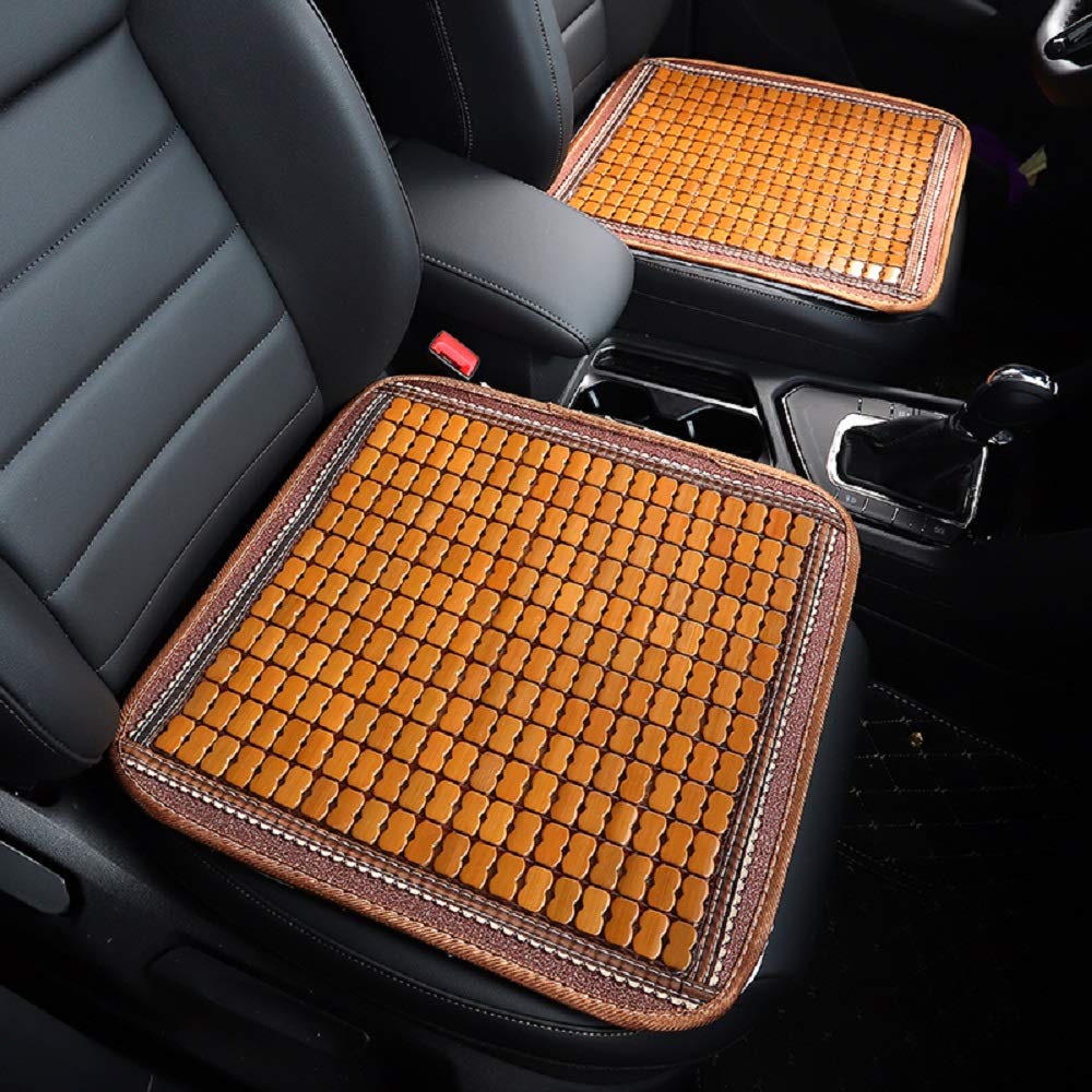 Maricome 2Pcs Bamboo Seat Cushions Summer Chair Cushion Car Seat Pad, Breathable Anti-Slip Size 45X45Cm