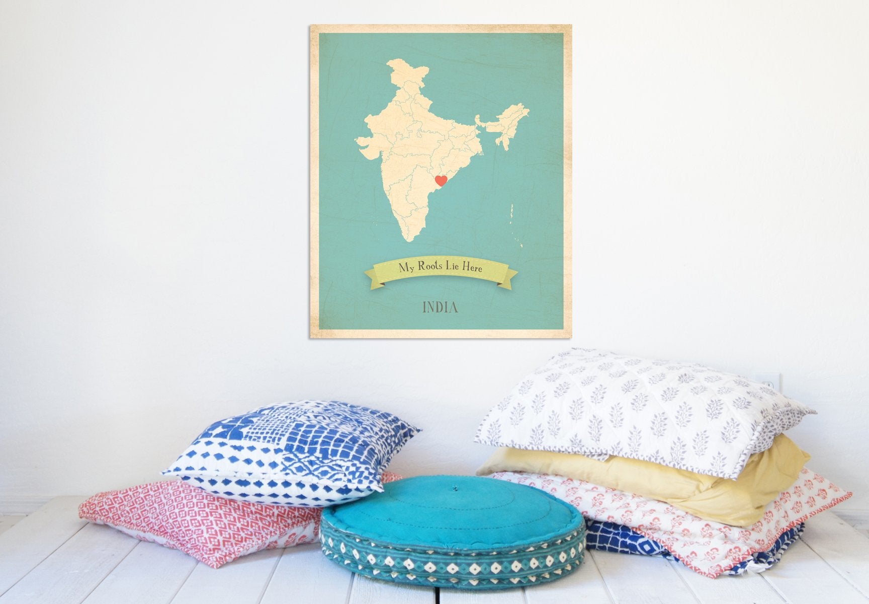 Wall Map, My Roots India Personalized Wall Map 11X14, Kid'S India Map Wall Art, Wall Art Print, Nursery Decor, Nursery Wall Art