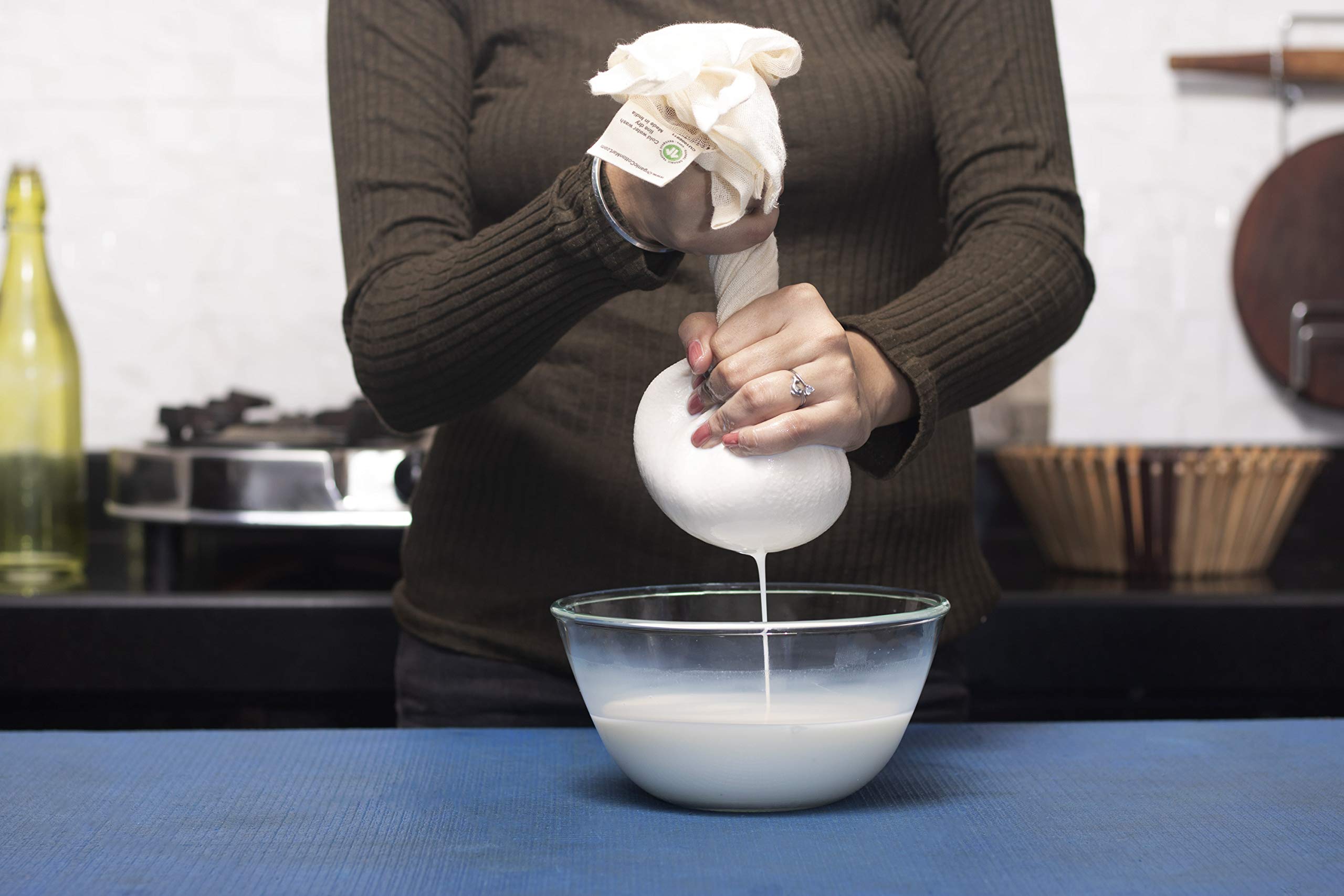 Reusable Organic Cotton Cheese Cloth - Cheesecloth For Straining Yogurt, Tofu, Nut Milk, Smoothie, Cheese, Jelly, Paneer - Perfe